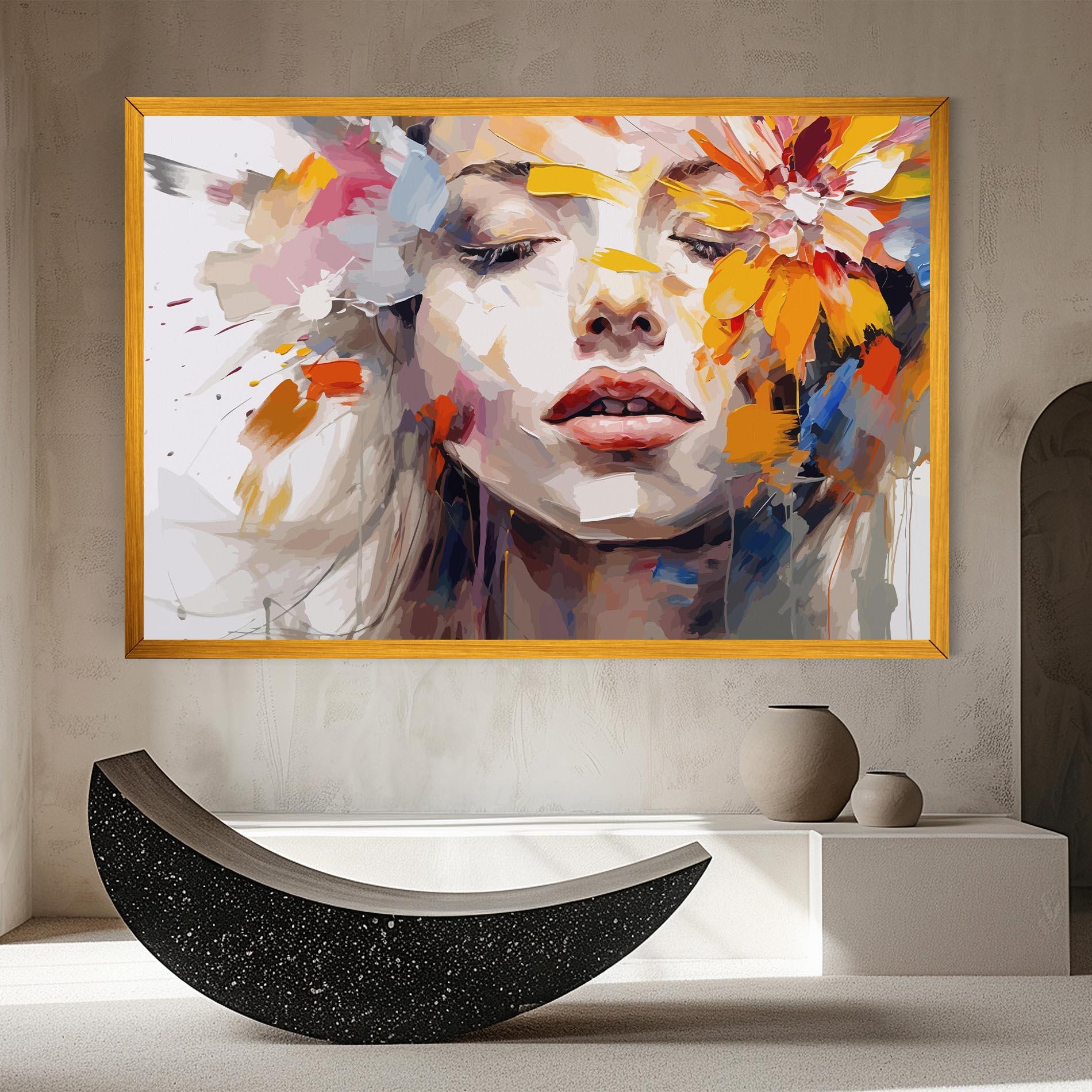 Tablou Canvas Oil Flower Portrait mockup 8