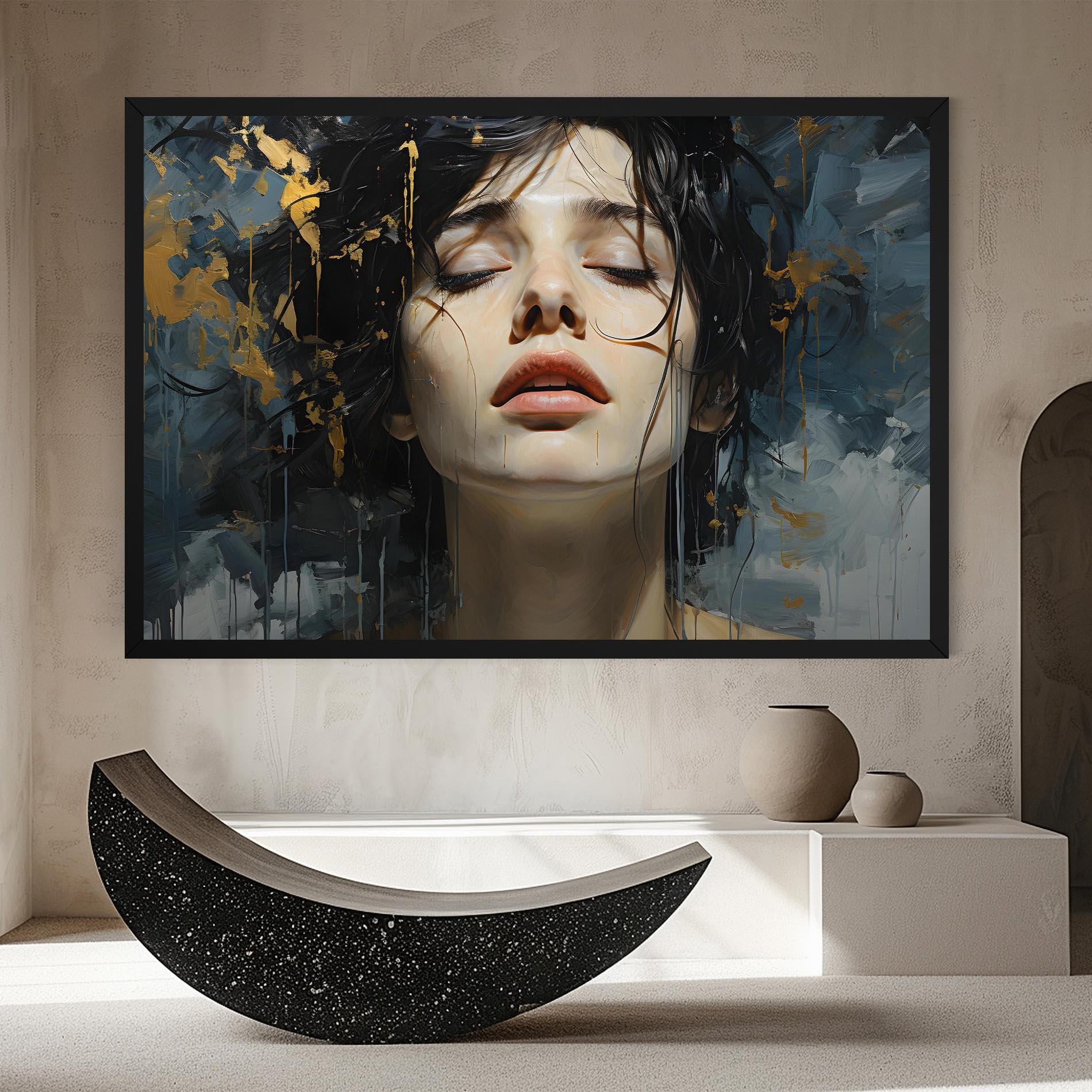 Tablou Canvas Closed Eyes Woman mockup 8