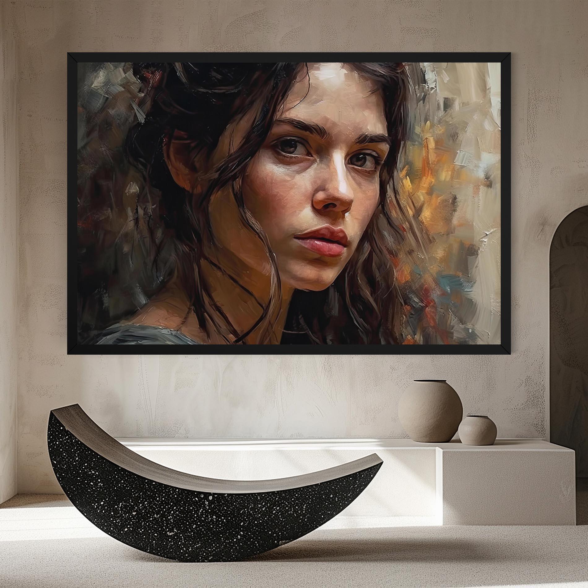 Tablou Canvas Closeup Impasto Portrait mockup 8