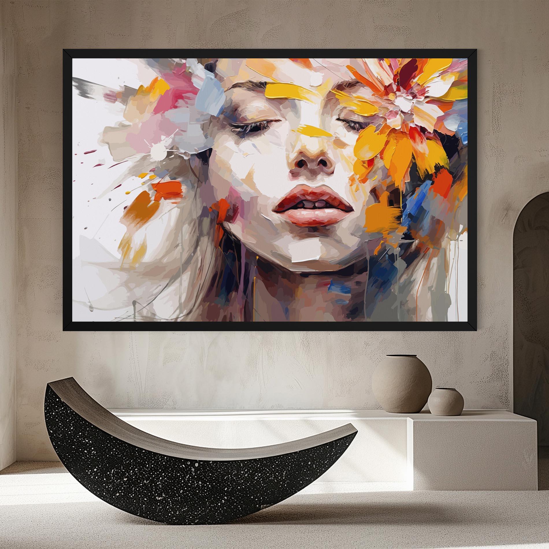 Tablou Canvas Oil Flower Portrait mockup 8