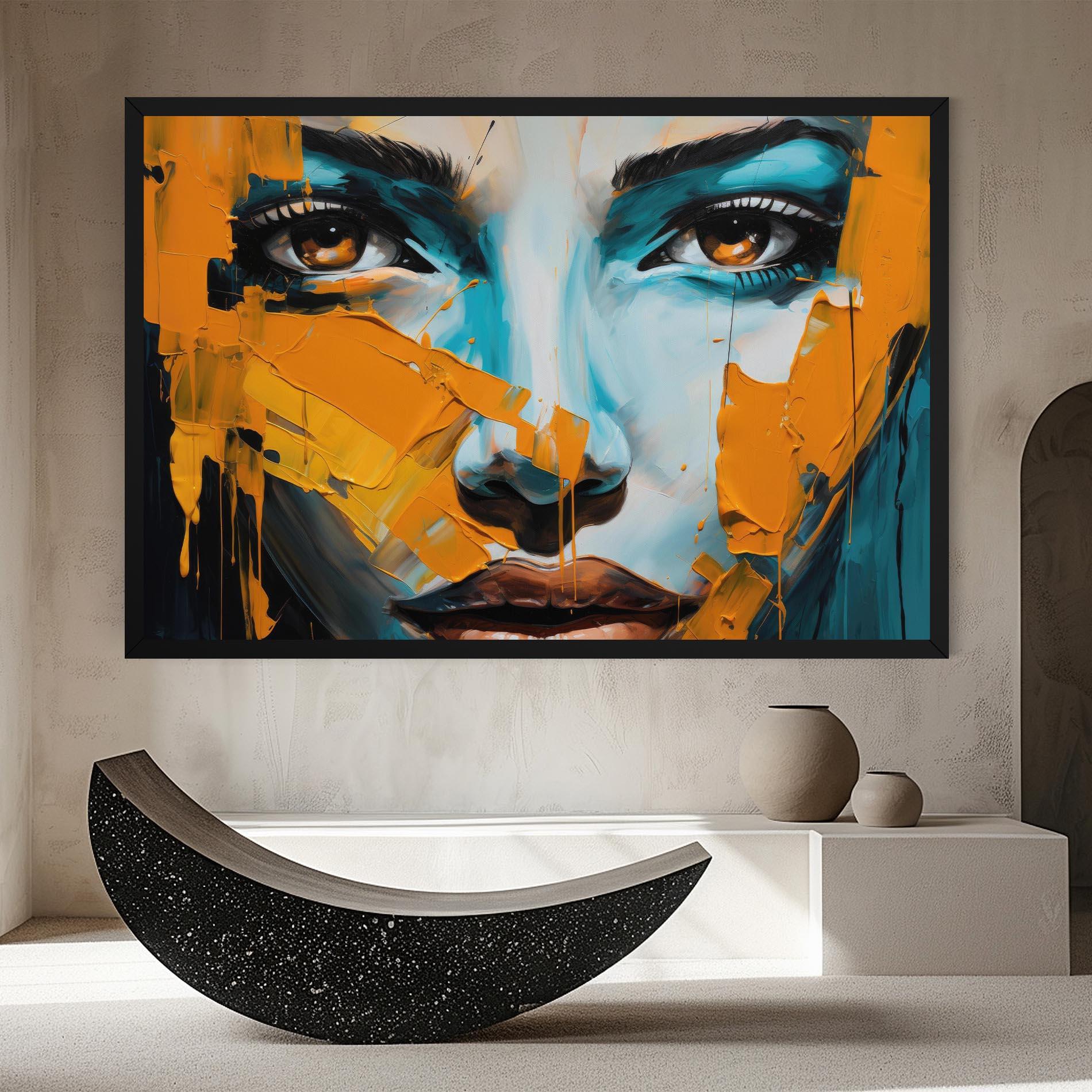 Tablou Canvas Orange Paint Portrait mockup 8