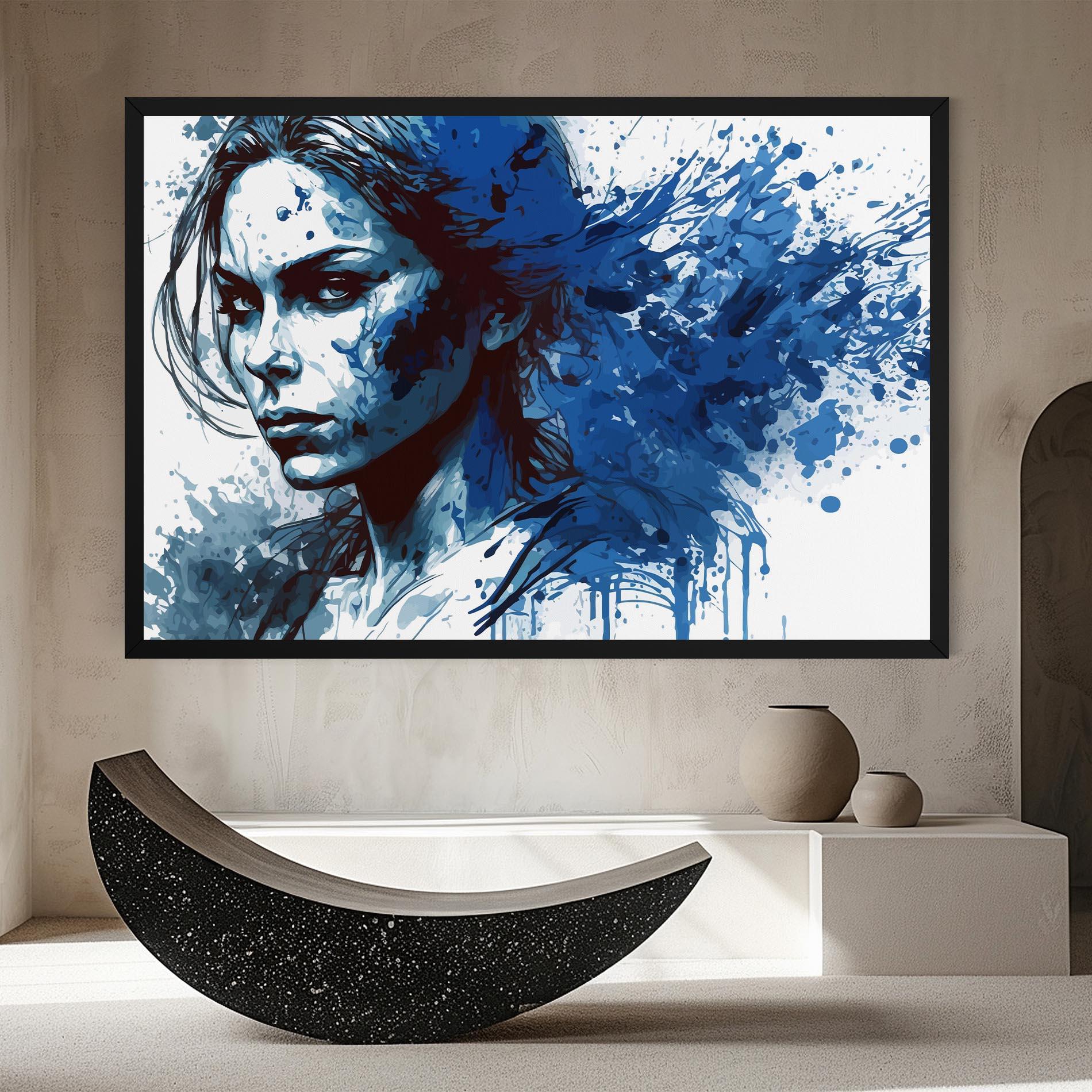 Tablou Canvas Portrait Blue Woman mockup 8