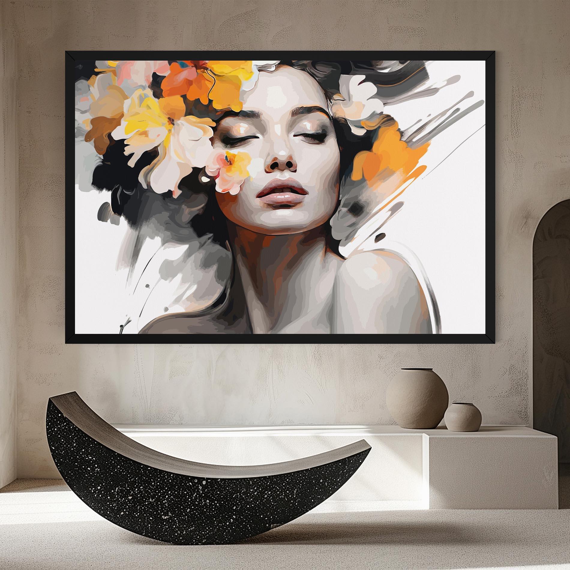 Tablou Canvas Yellow Flower Portrait mockup 8