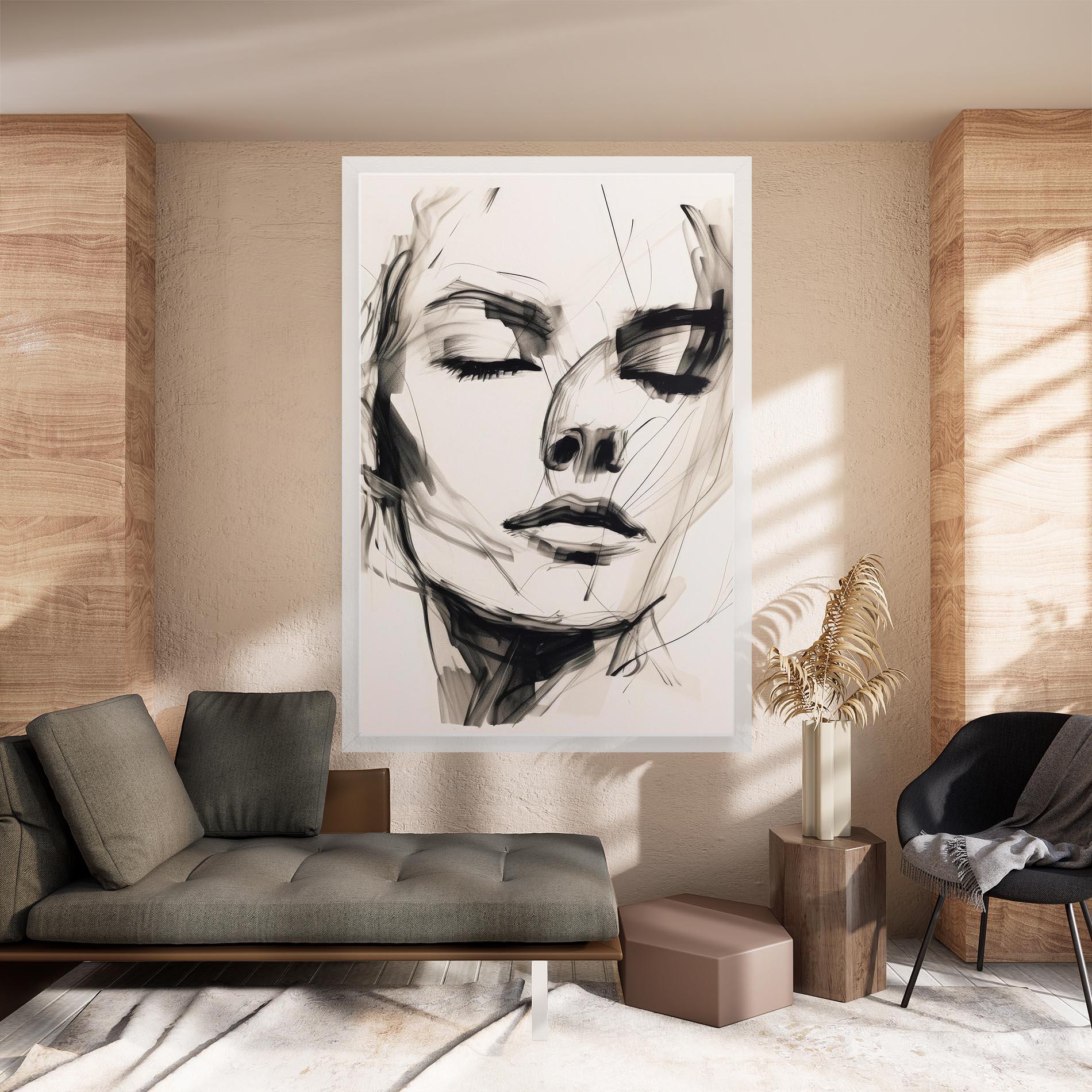 Tablou Canvas Continuous Line Woman mockup 8