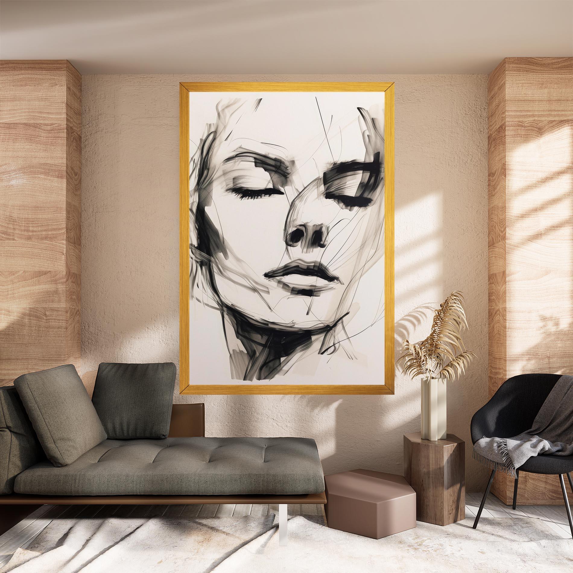 Tablou Canvas Continuous Line Woman mockup 8