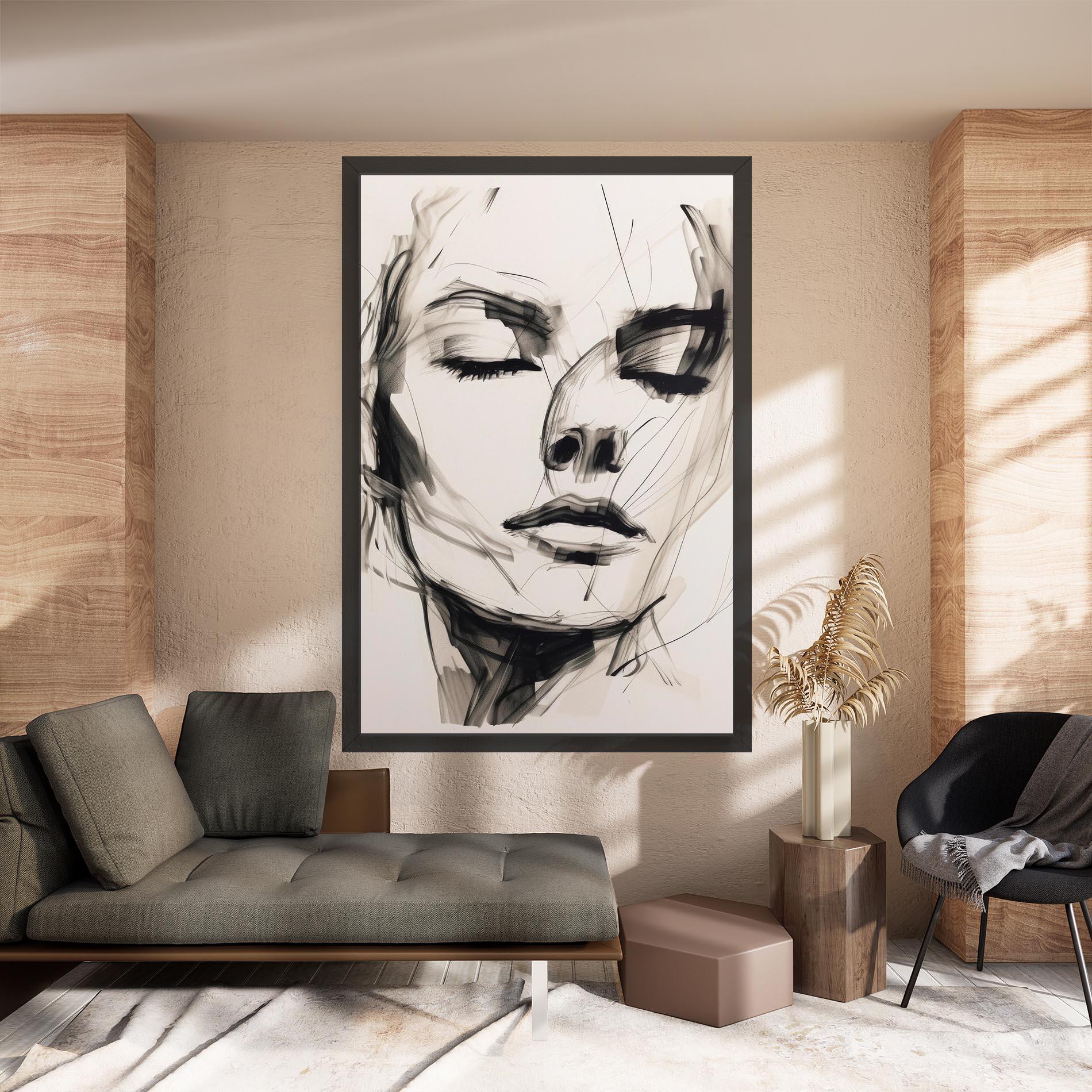 Tablou Canvas Continuous Line Woman mockup 8