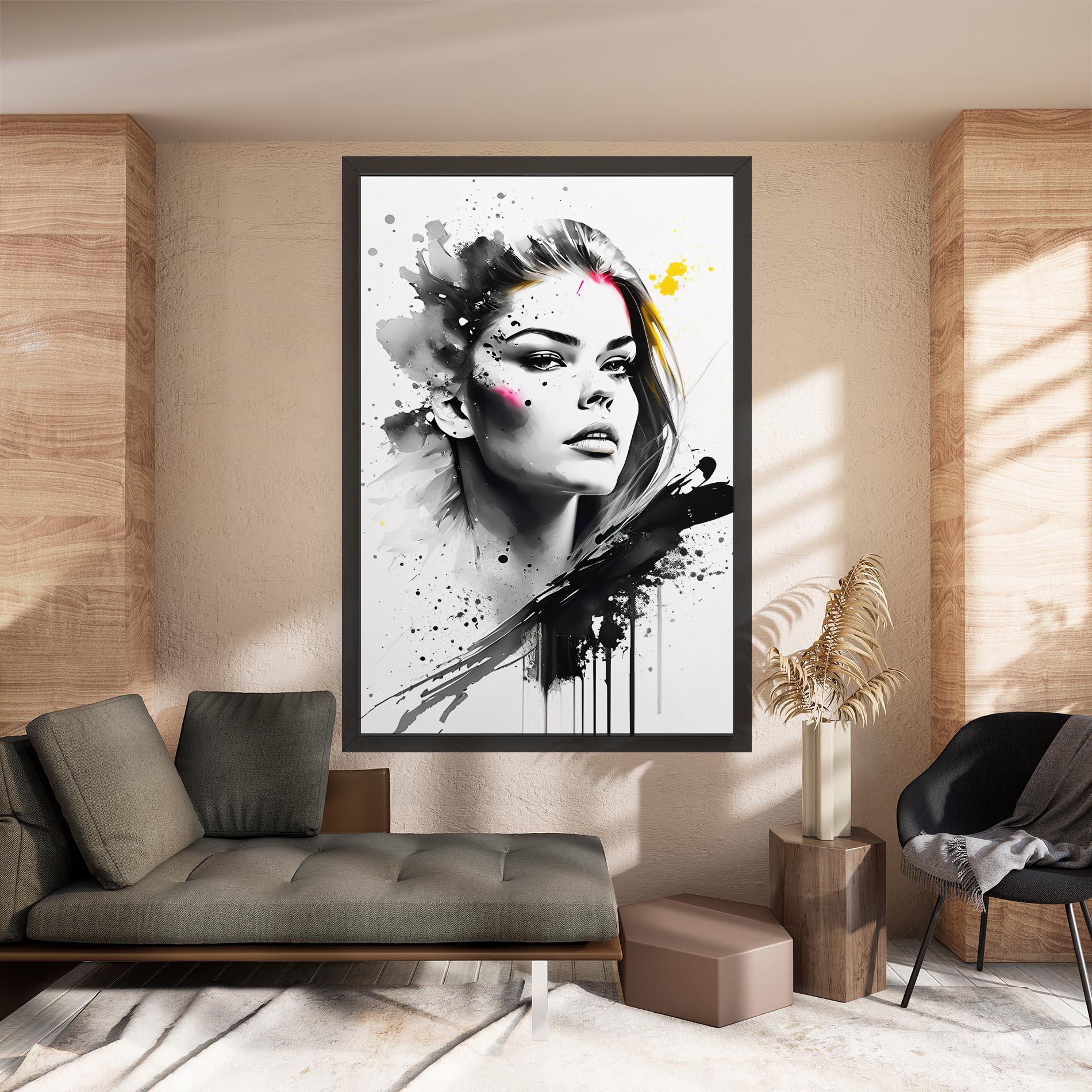 Tablou Canvas Ink Splash Portrait mockup 8