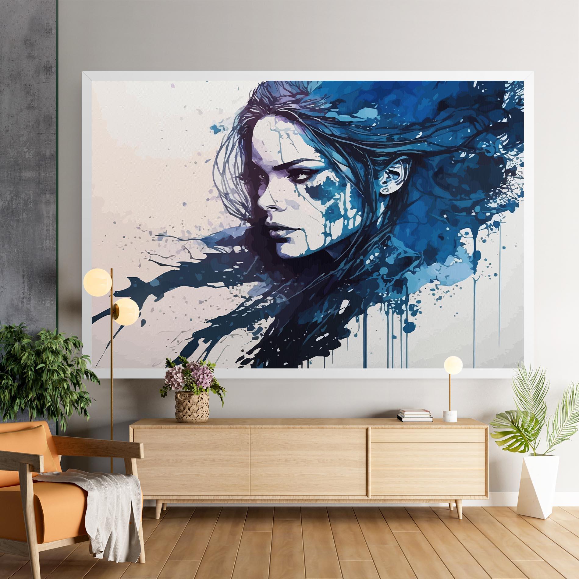 Tablou Canvas Blue Hair Portrait mockup 9