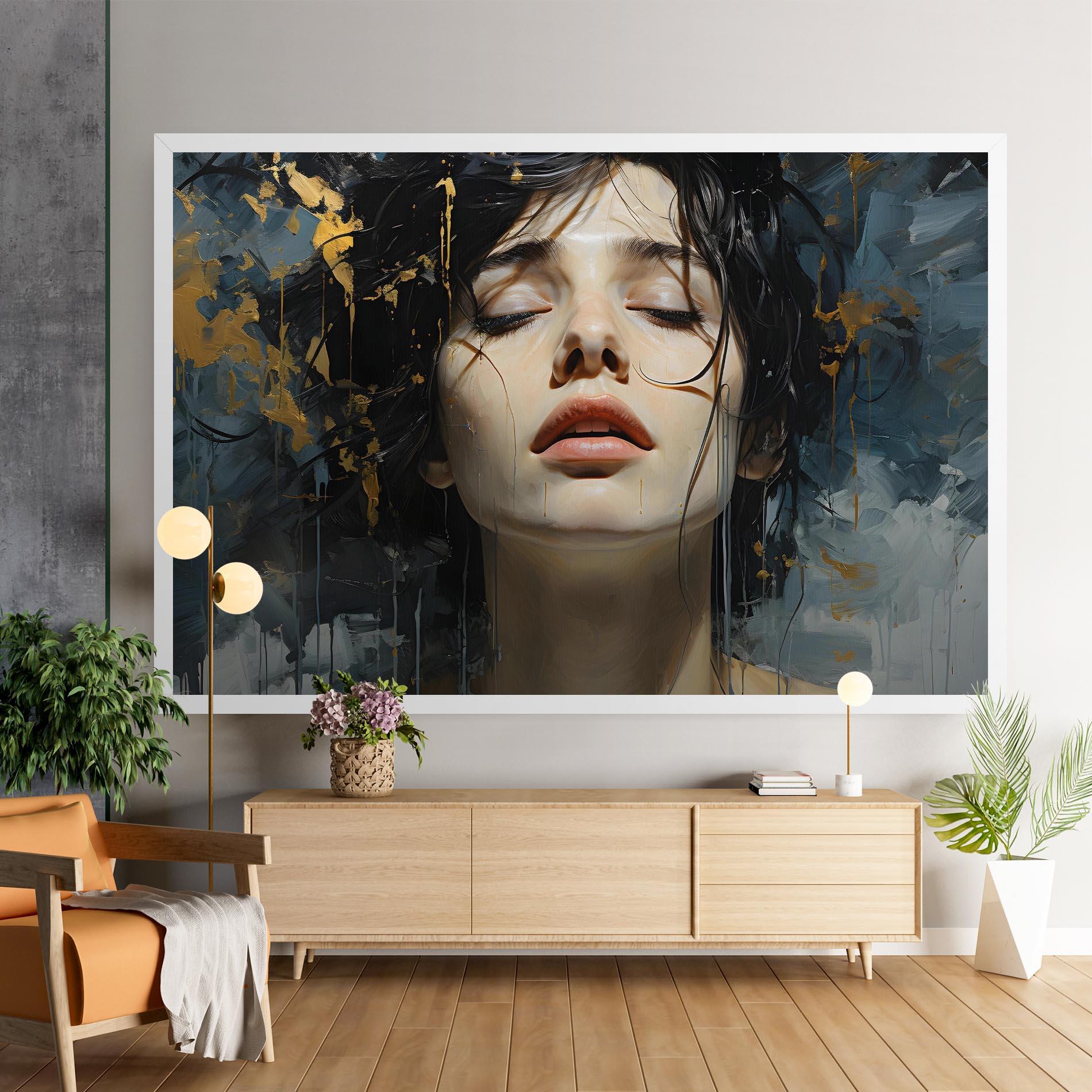 Tablou Canvas Closed Eyes Woman mockup 9