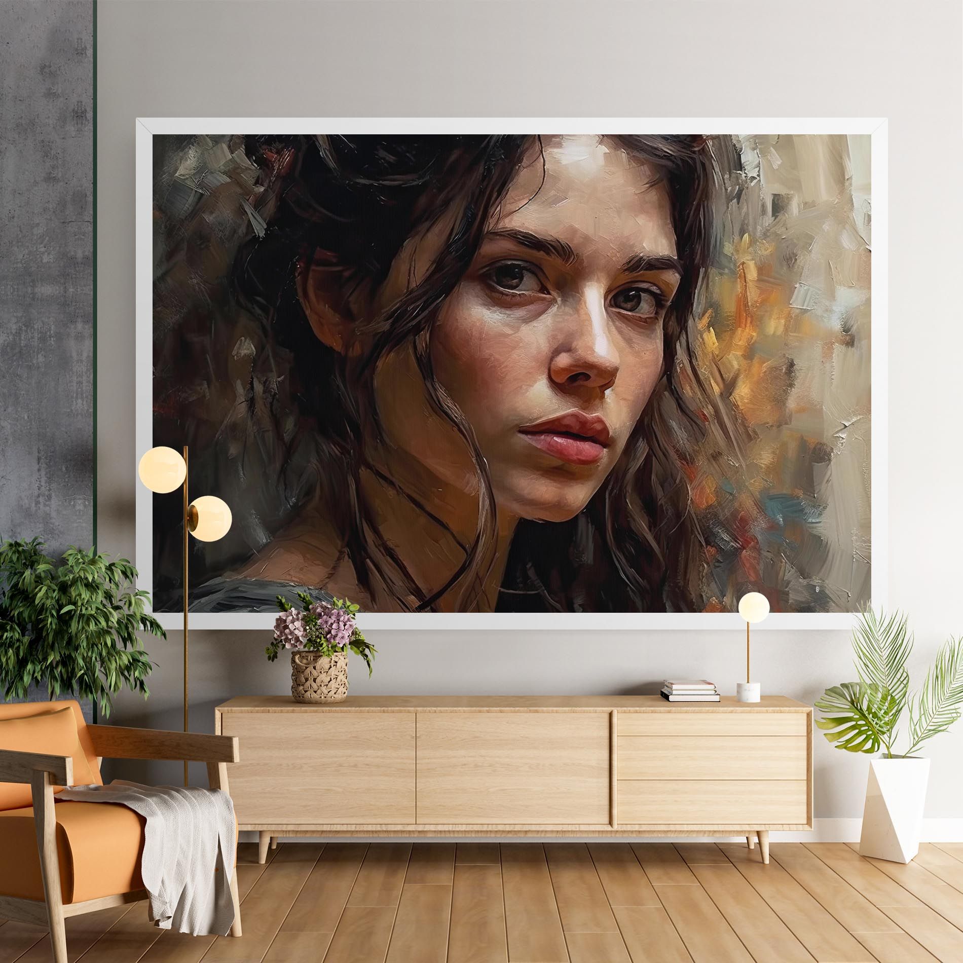 Closeup Impasto Portrait mockup 9
