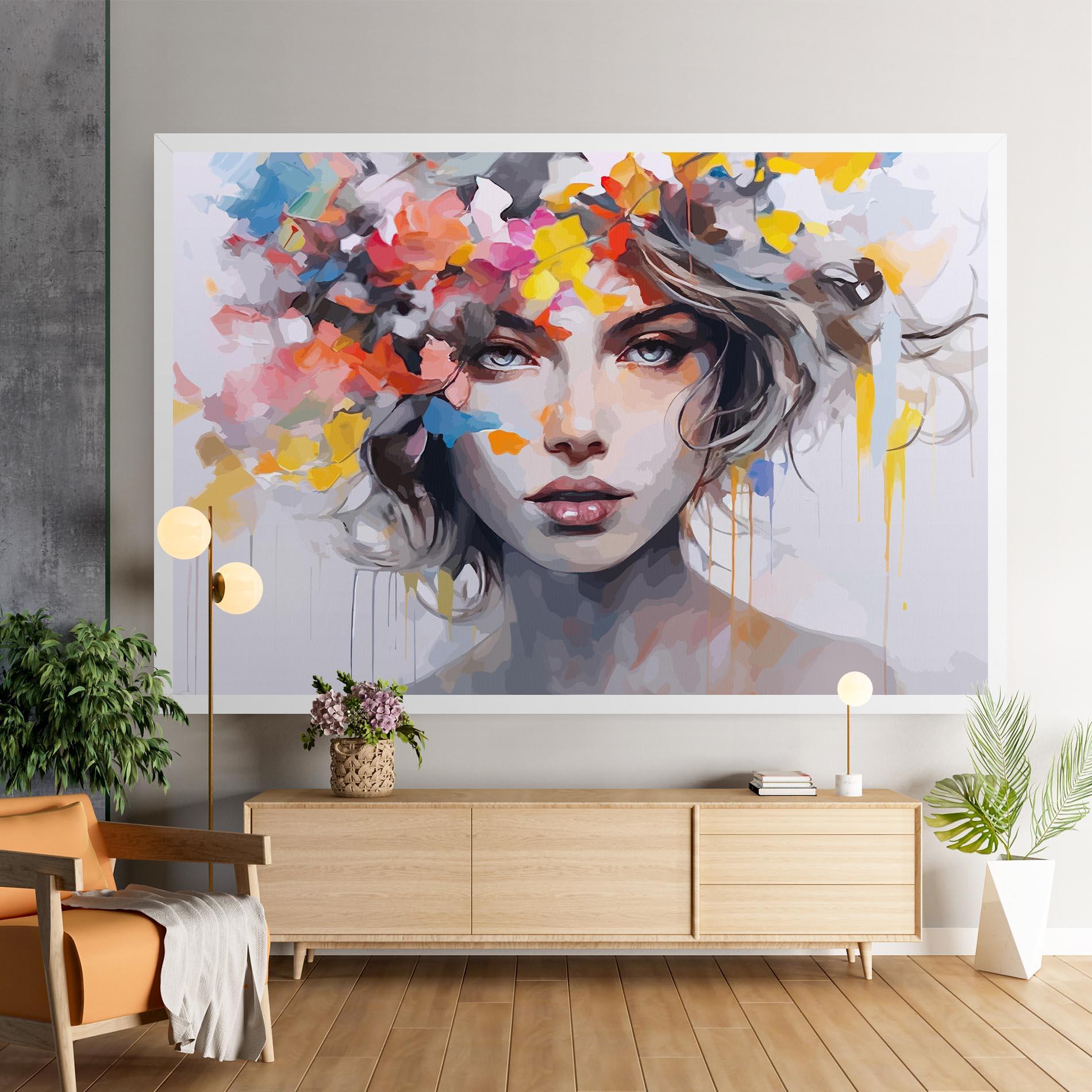 Tablou Canvas Colorful Hair Portrait mockup 9