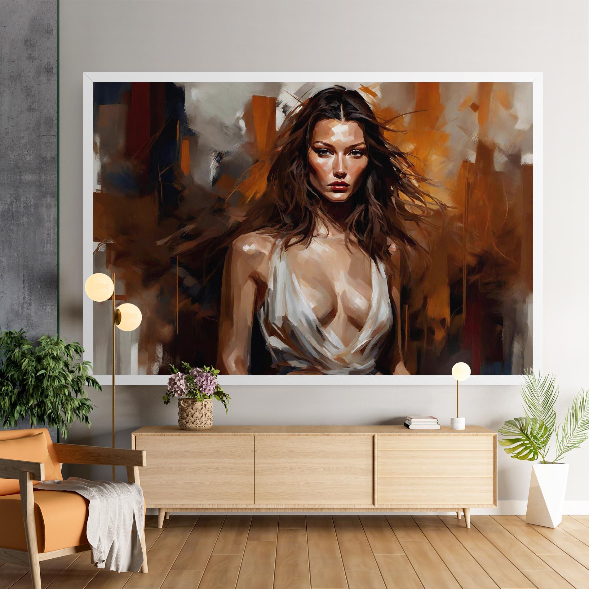Tablou Canvas Long Brown Hair Woman mockup 9