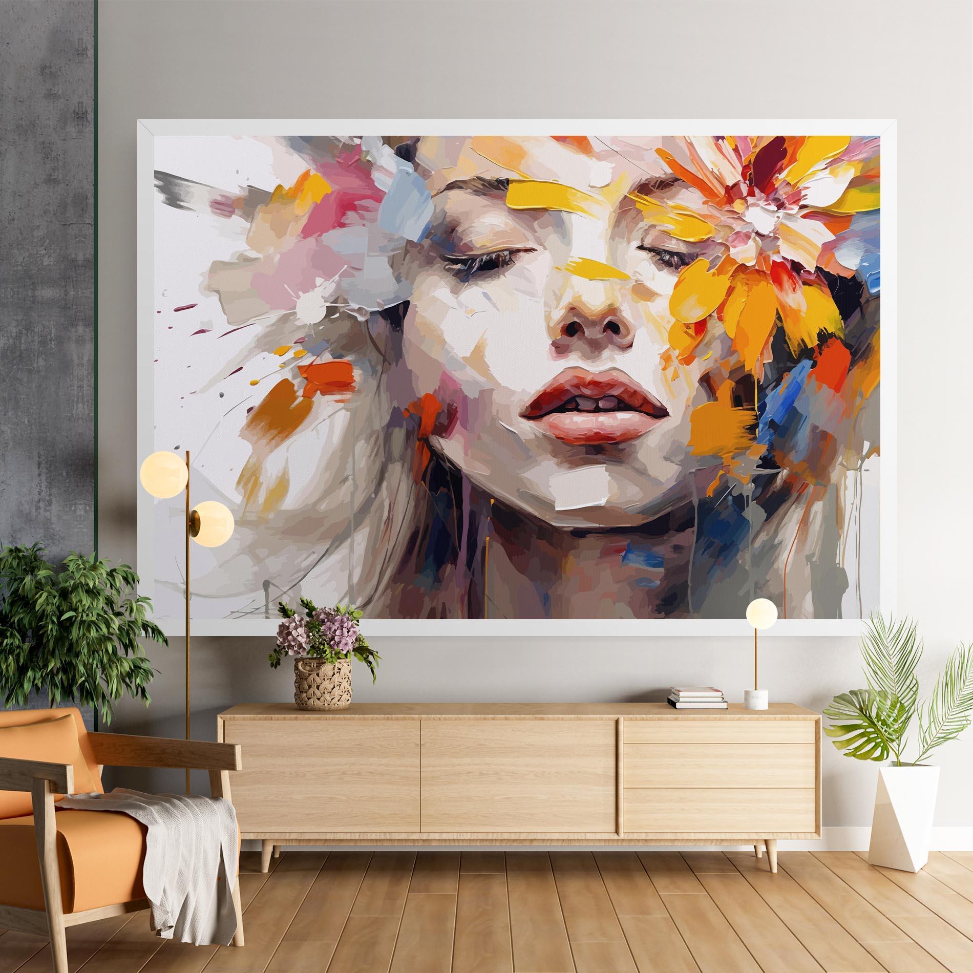 Tablou Canvas Oil Flower Portrait mockup 9
