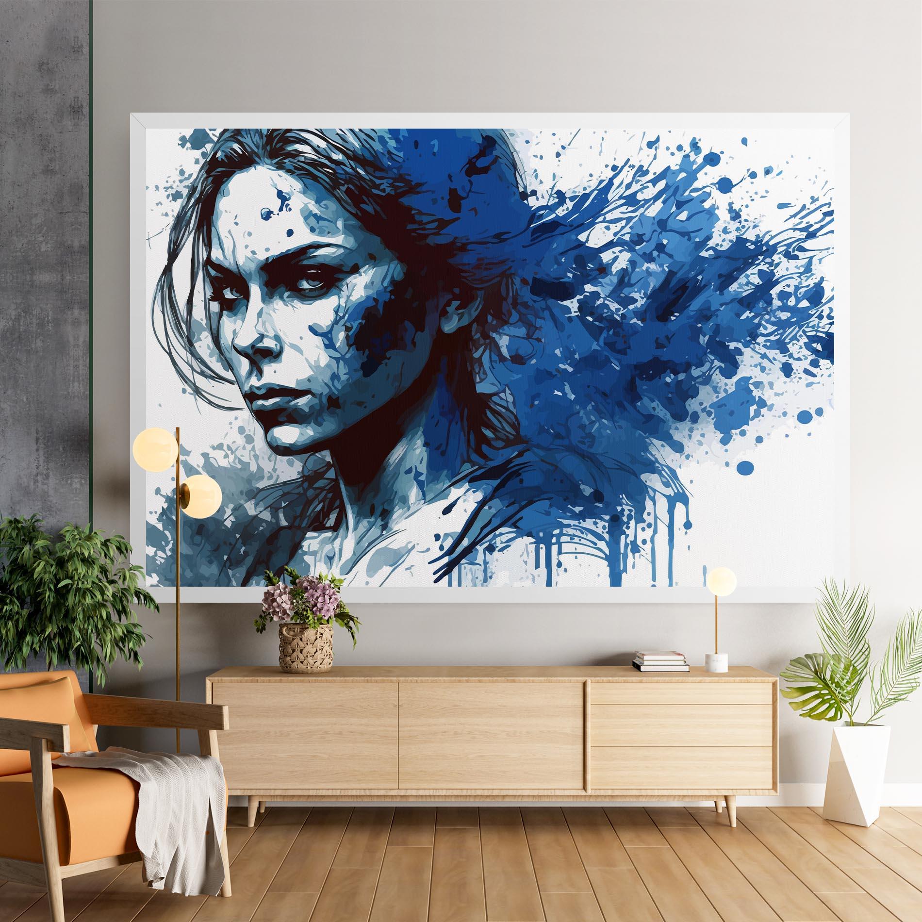 Tablou Canvas Portrait Blue Woman mockup 9
