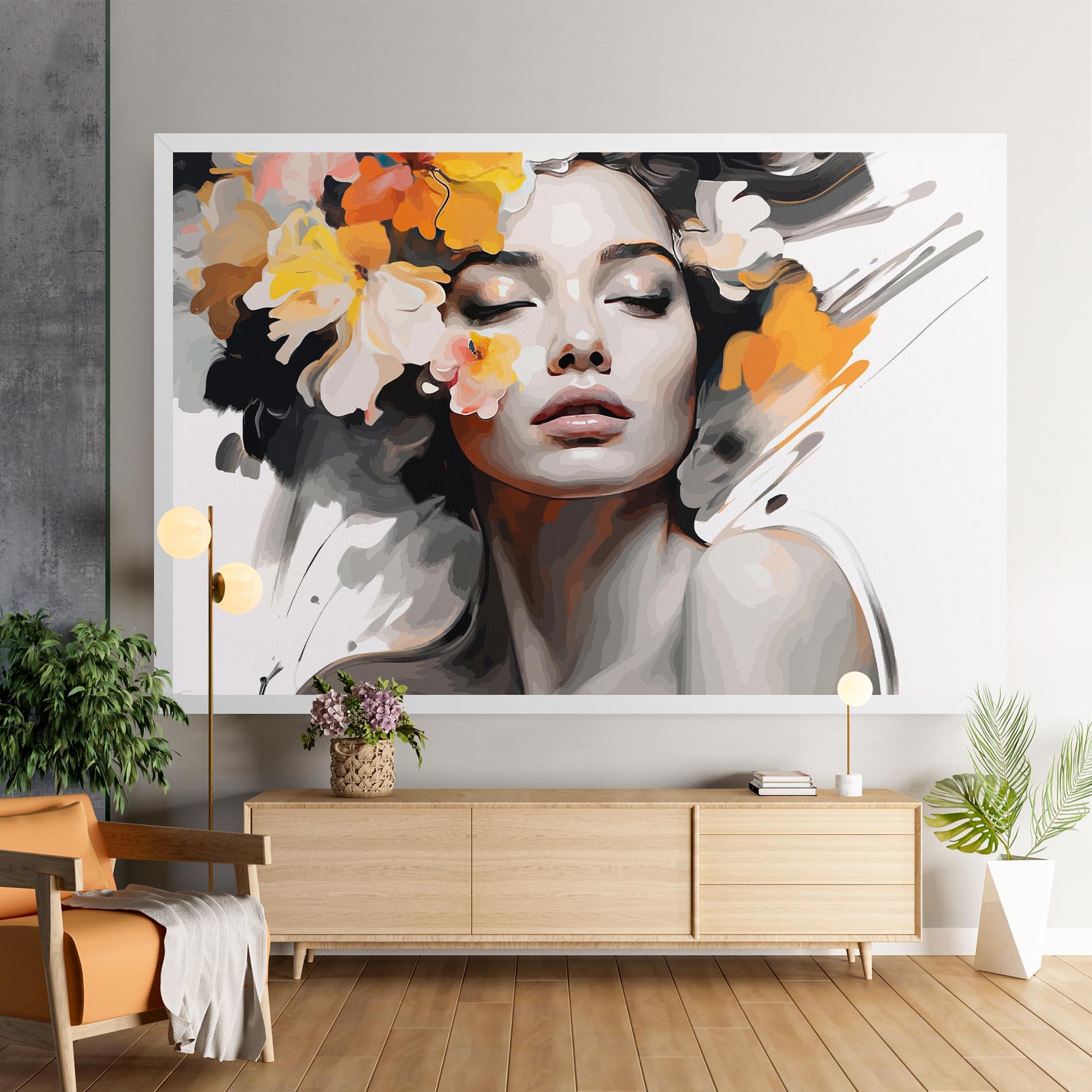 Tablou Canvas Yellow Flower Portrait mockup 9