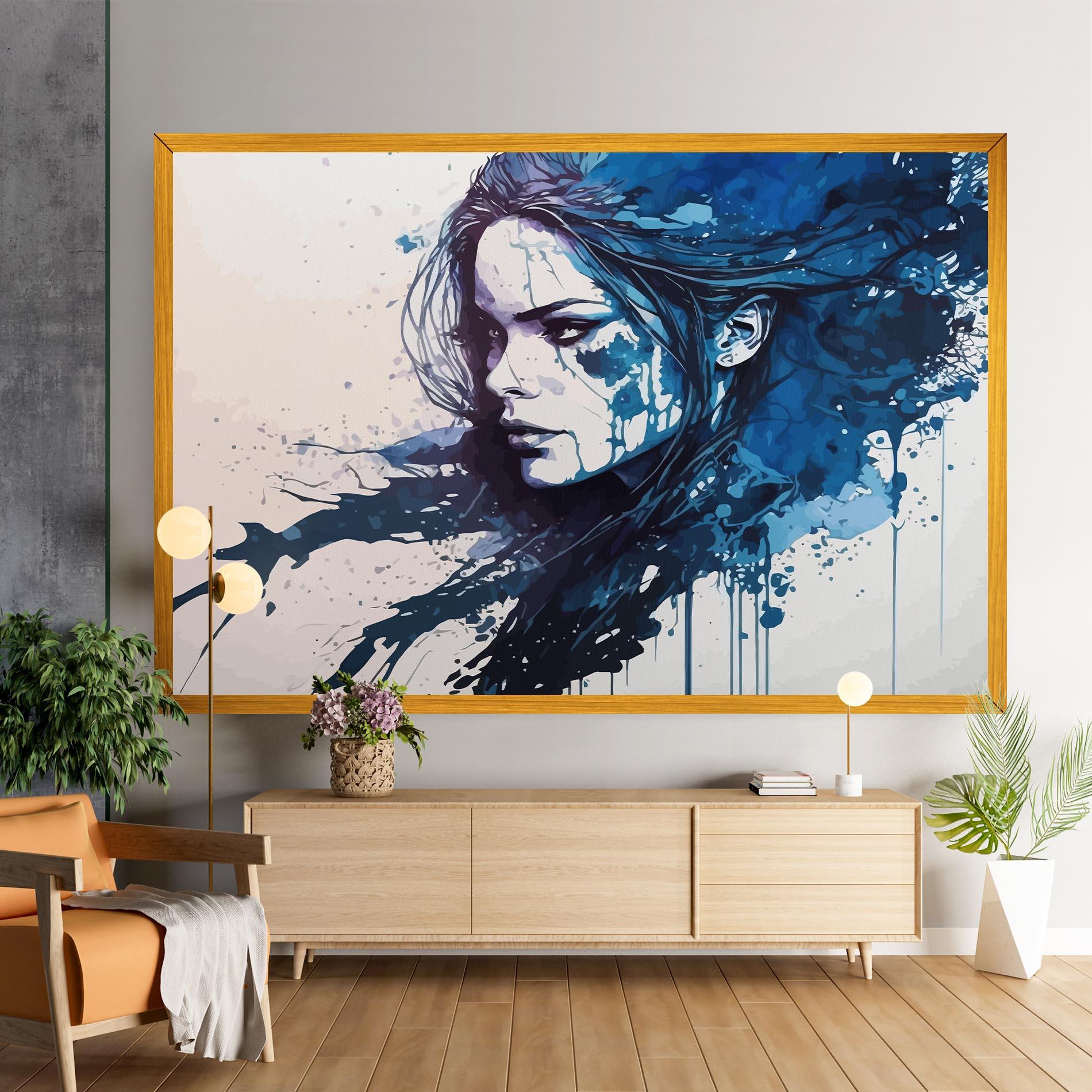 Tablou Canvas Blue Hair Portrait mockup 9