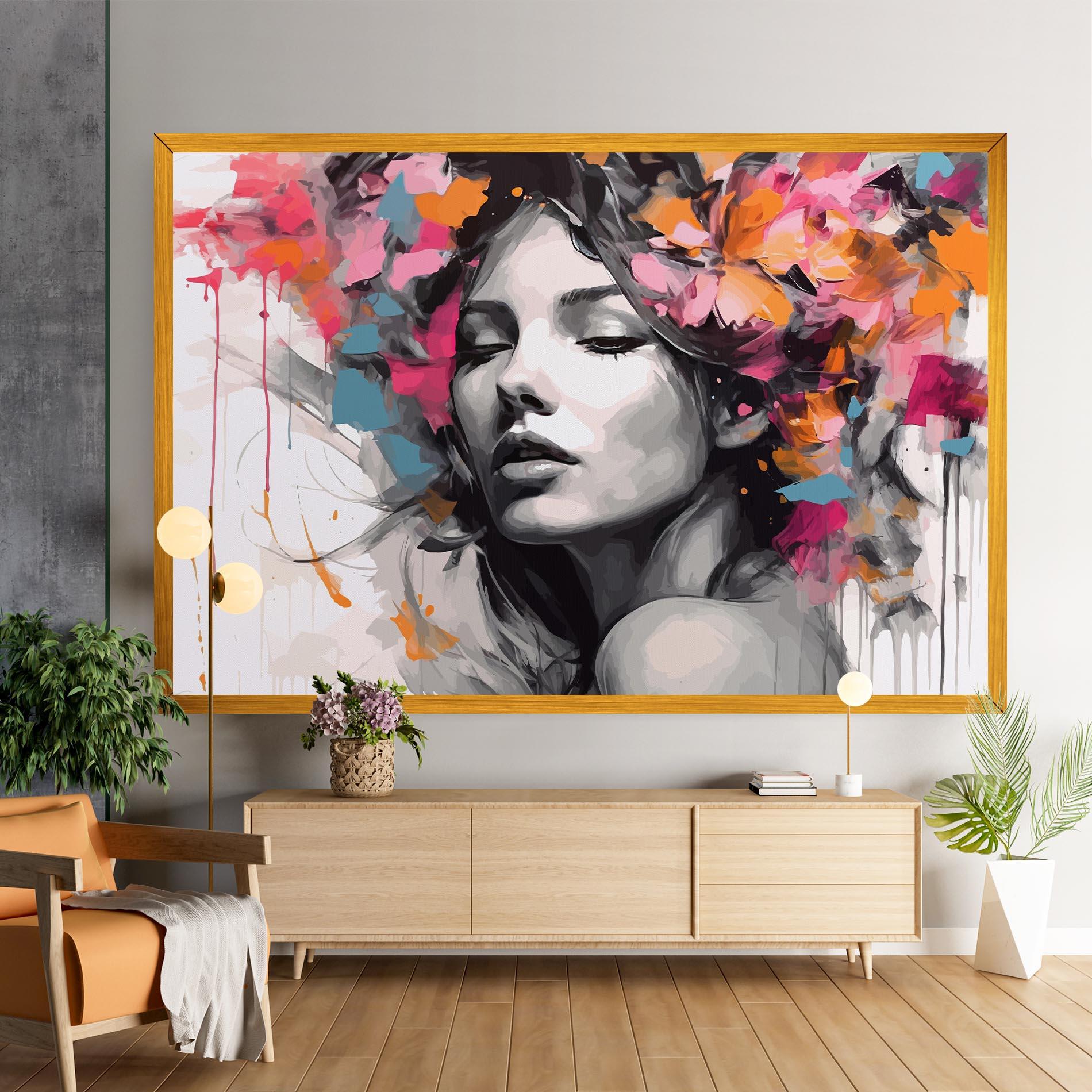 Tablou Canvas Colorful Flower Portrait mockup 9