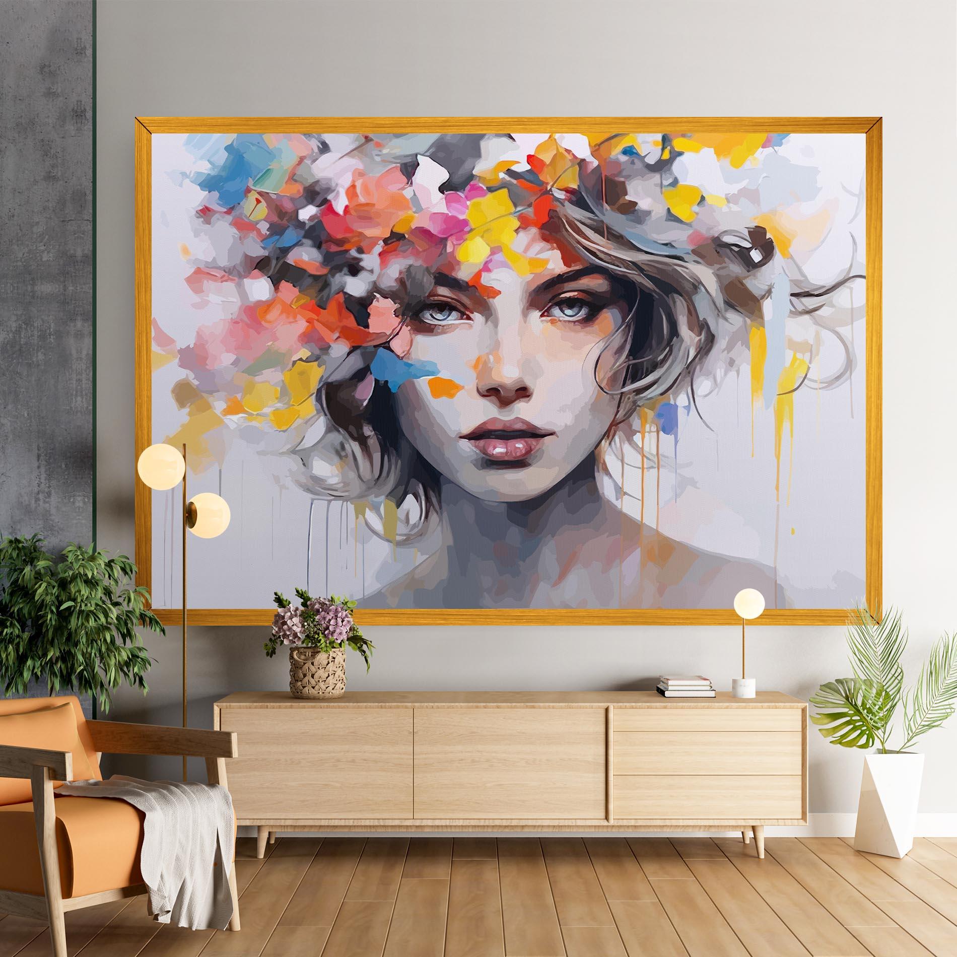 Tablou Canvas Colorful Hair Portrait mockup 9