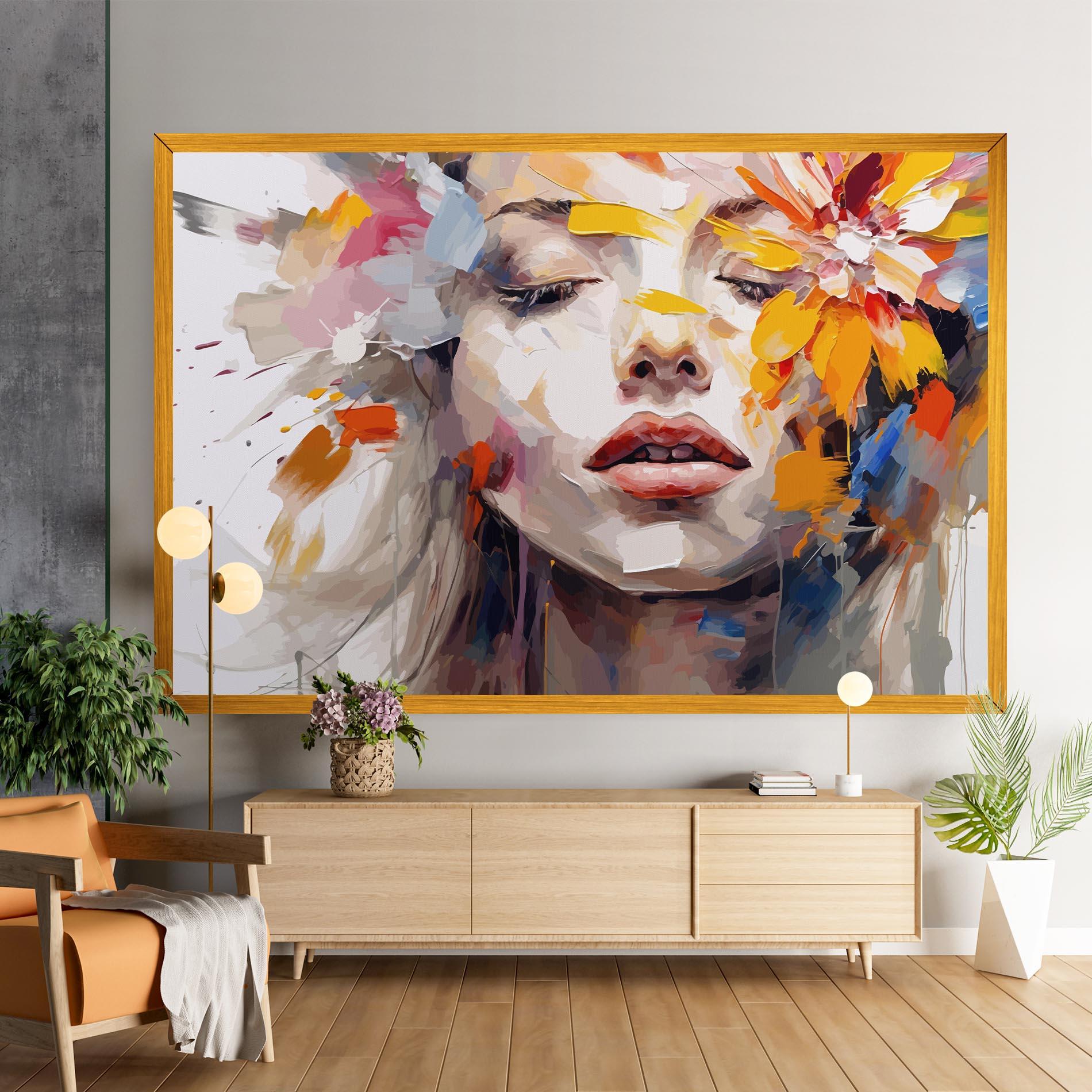 Tablou Canvas Oil Flower Portrait mockup 9