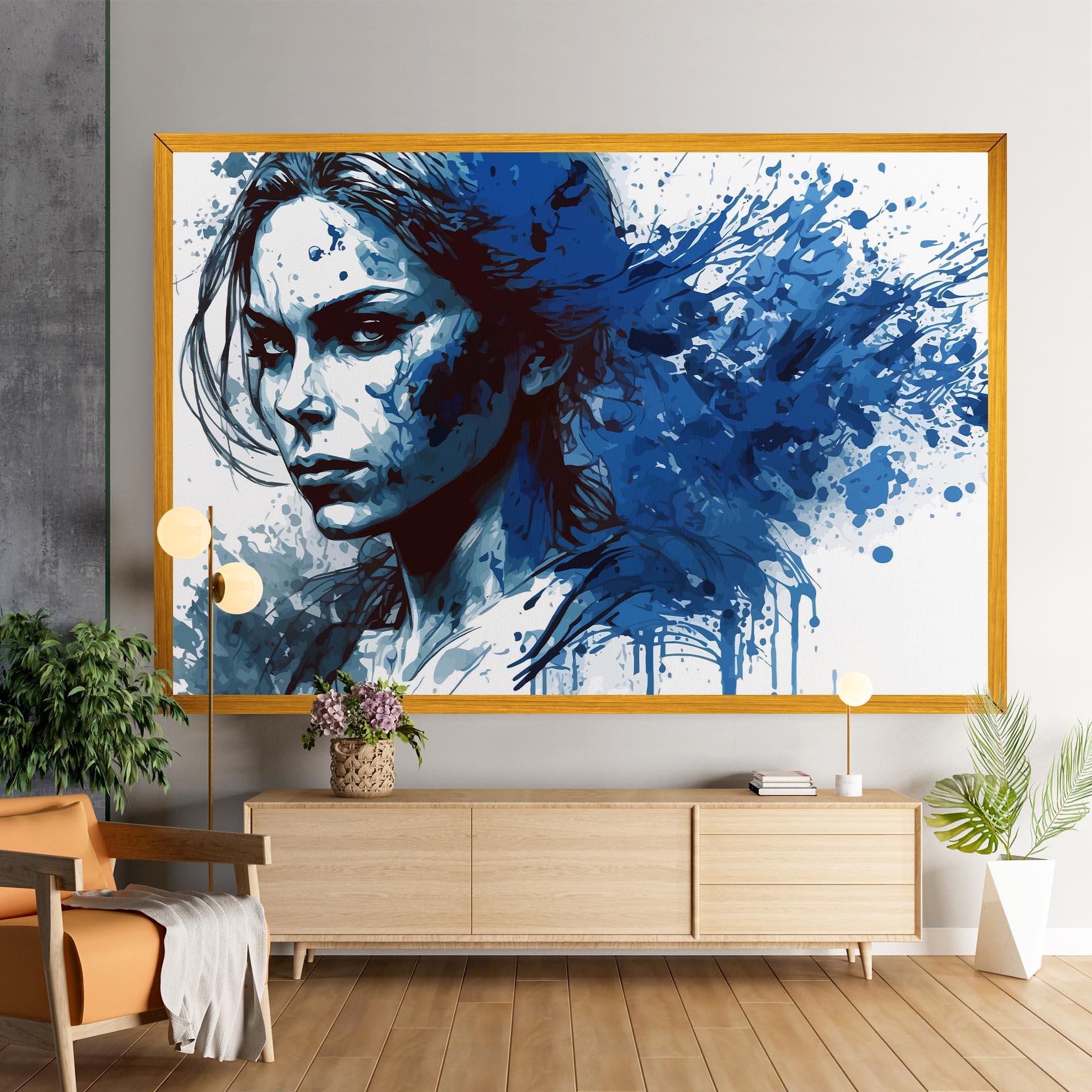 Tablou Canvas Portrait Blue Woman mockup 9