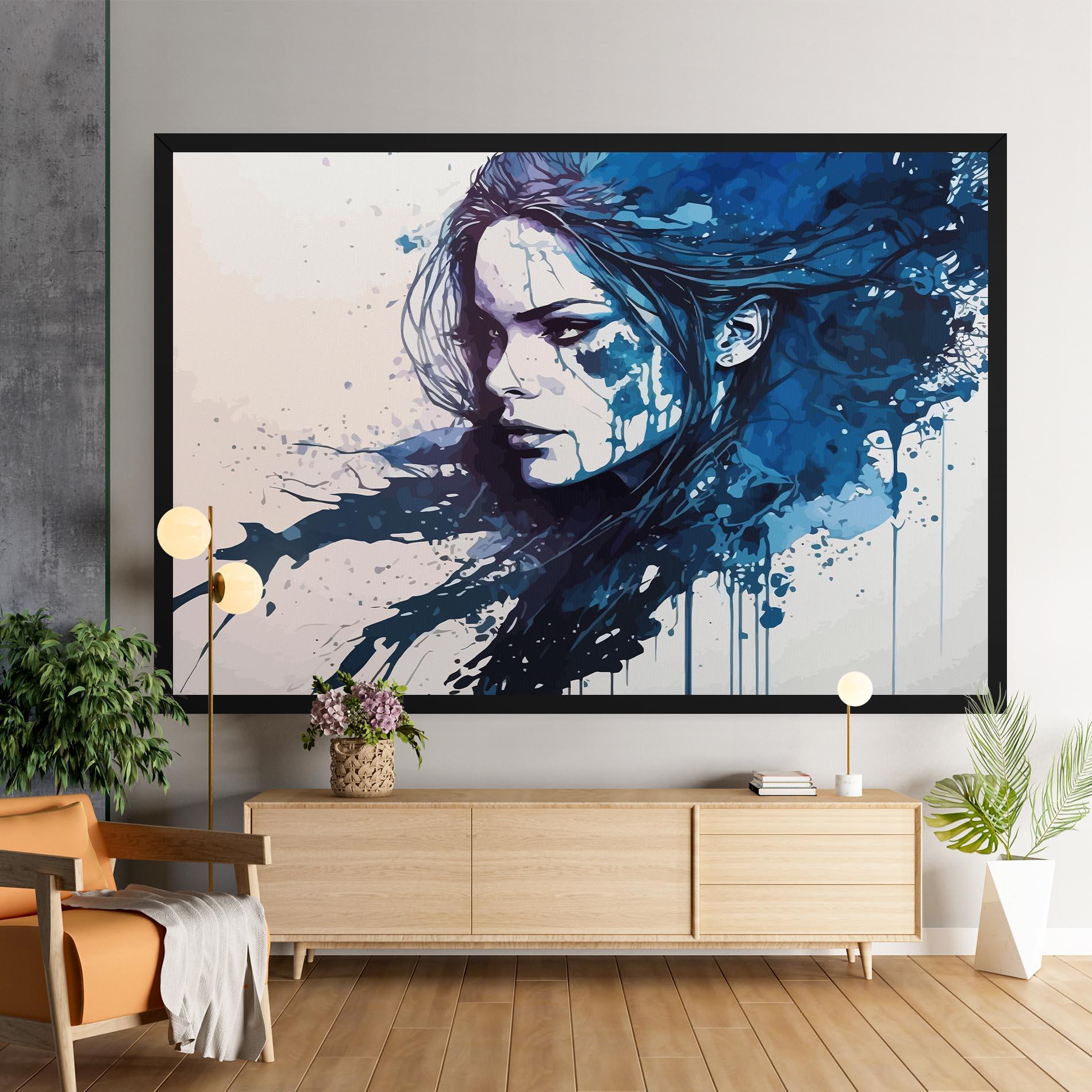 Tablou Canvas Blue Hair Portrait mockup 9