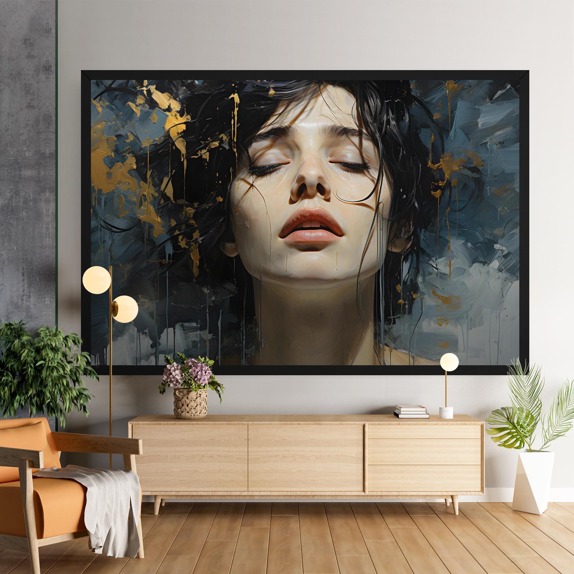 Tablou Canvas Closed Eyes Woman mockup 9