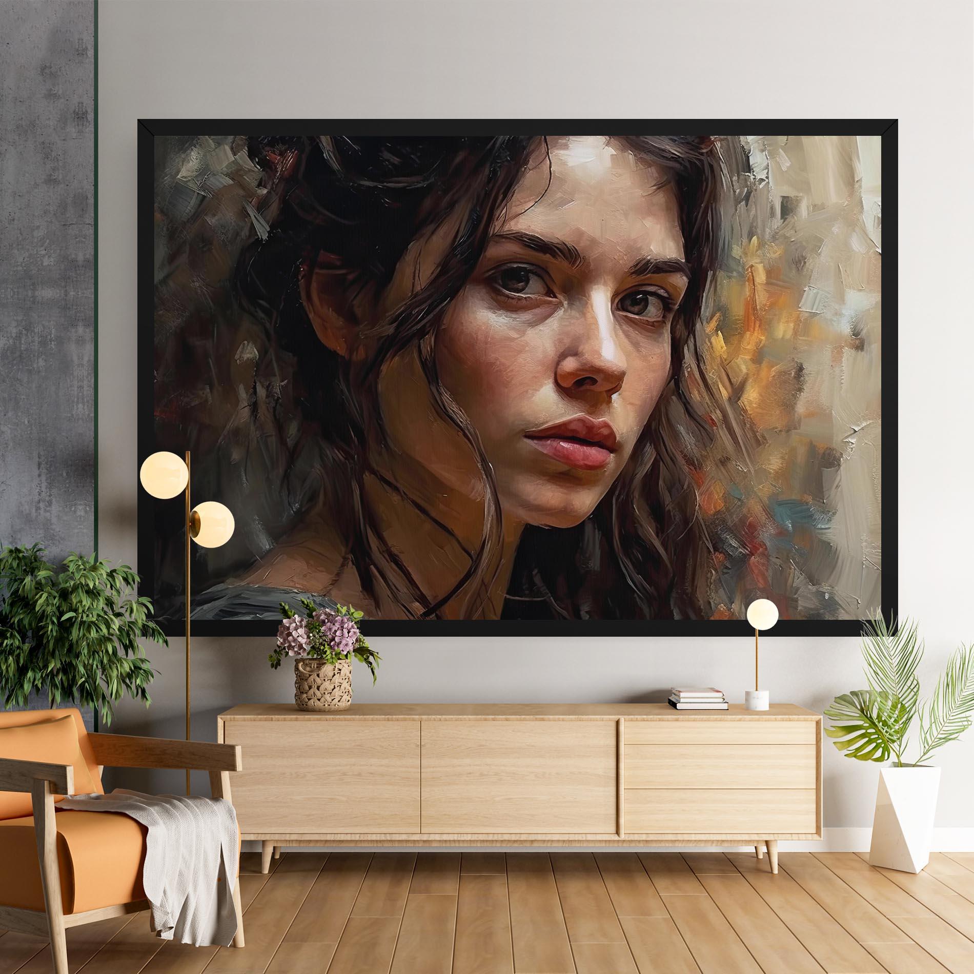 Tablou Canvas Closeup Impasto Portrait mockup 9