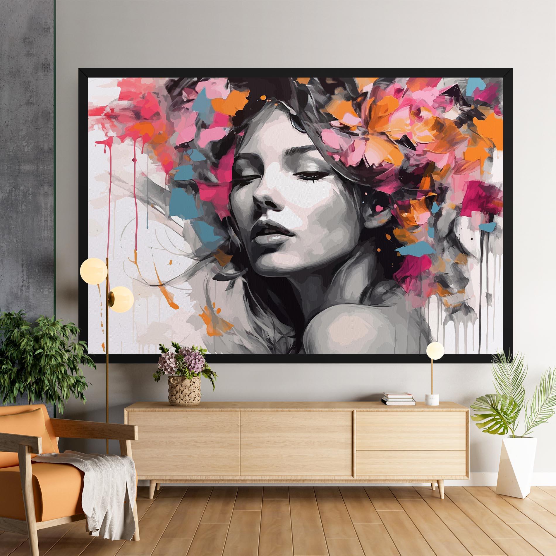 Tablou Canvas Colorful Flower Portrait mockup 9