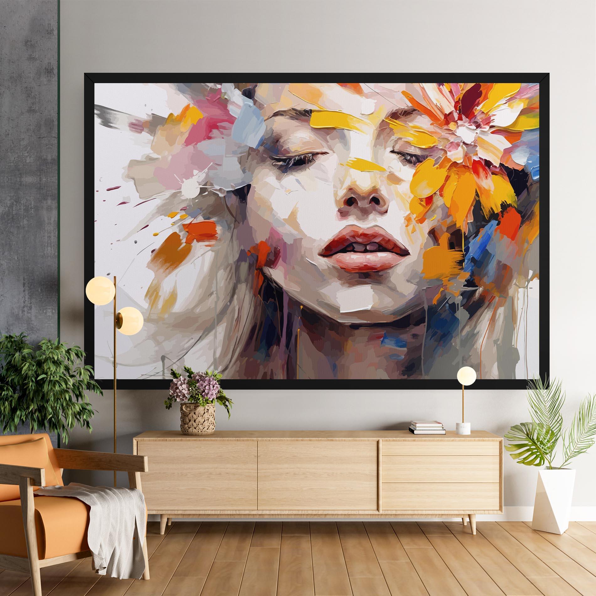 Tablou Canvas Oil Flower Portrait mockup 9
