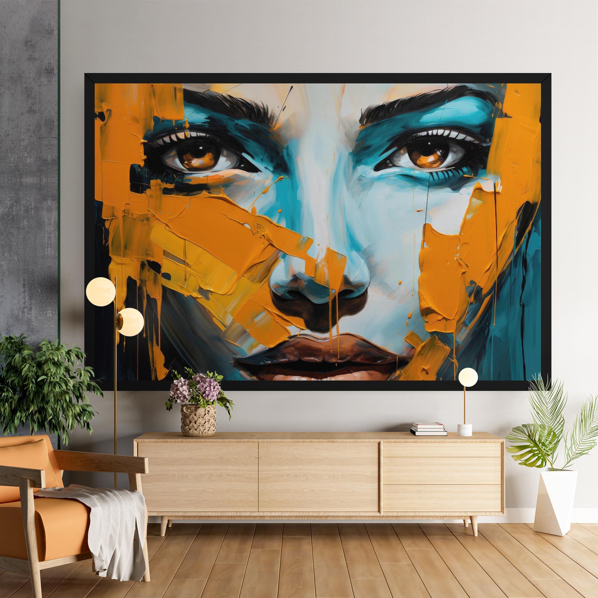 Tablou Canvas Orange Paint Portrait mockup 9