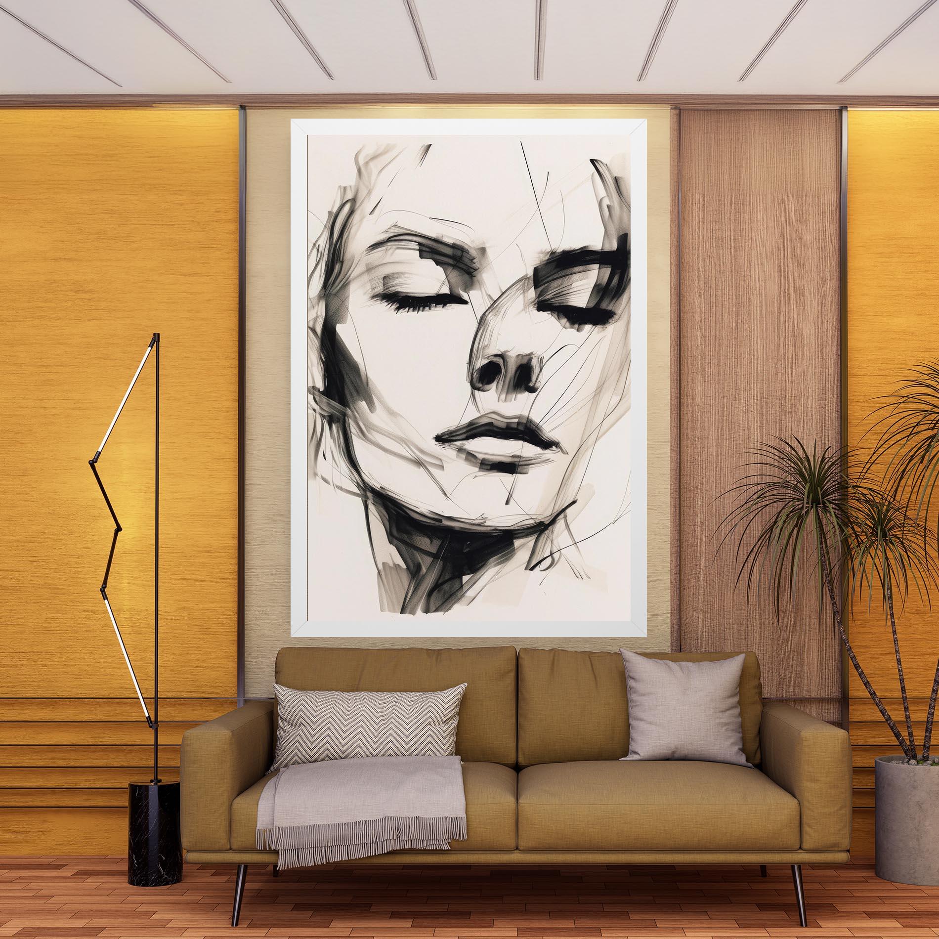 Tablou Canvas Continuous Line Woman mockup 9