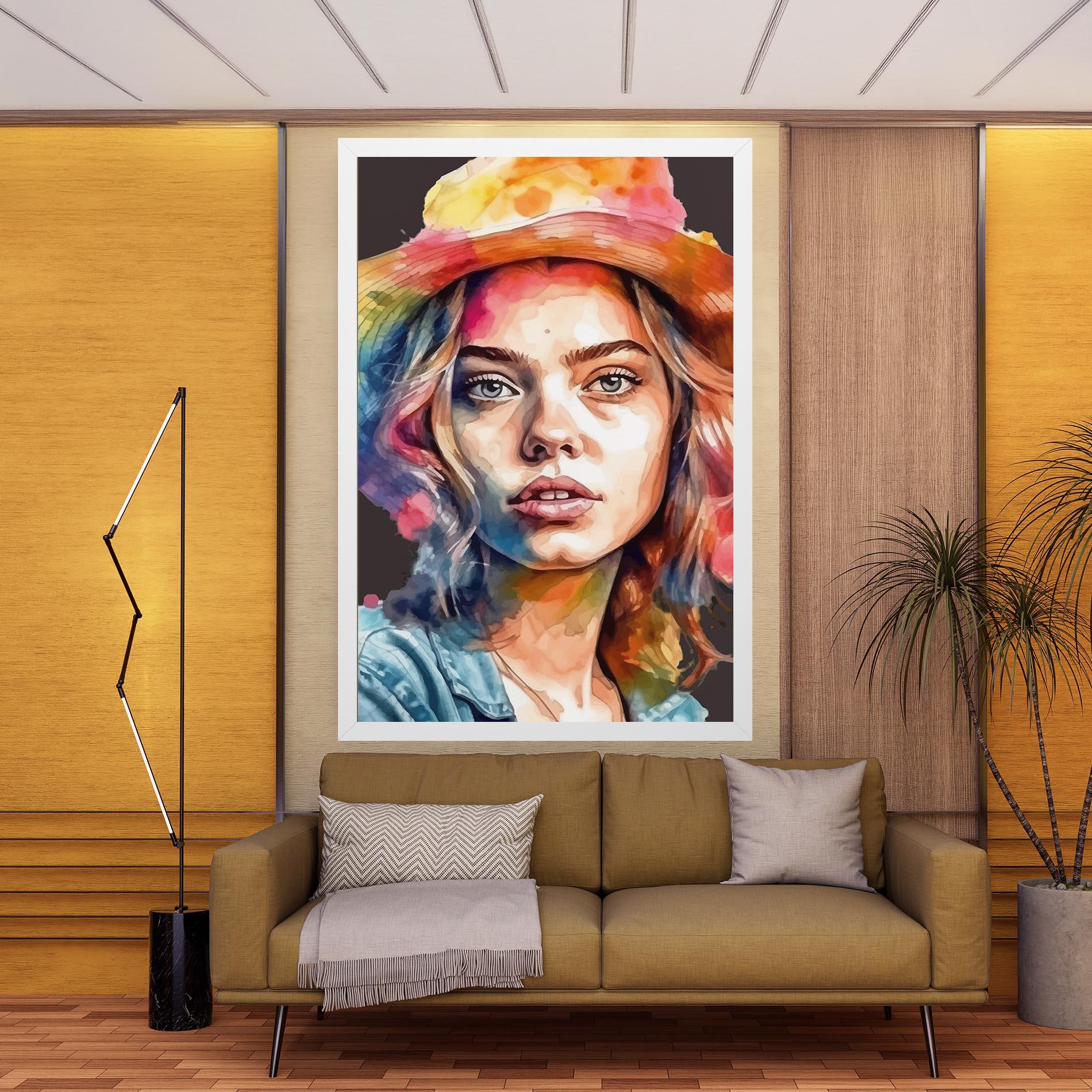 Tablou Canvas Hat Portrait Girl mockup 9