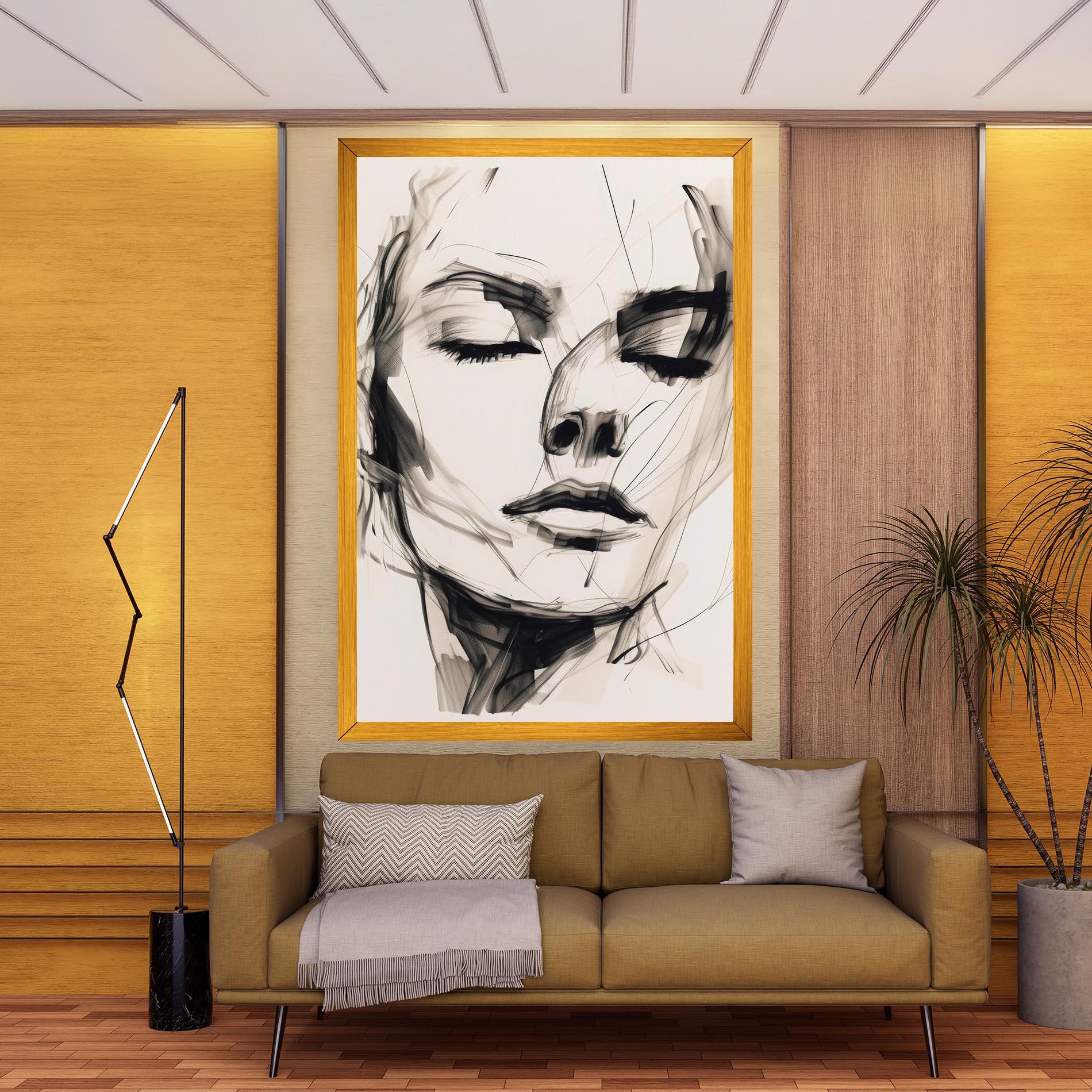 Tablou Canvas Continuous Line Woman mockup 9