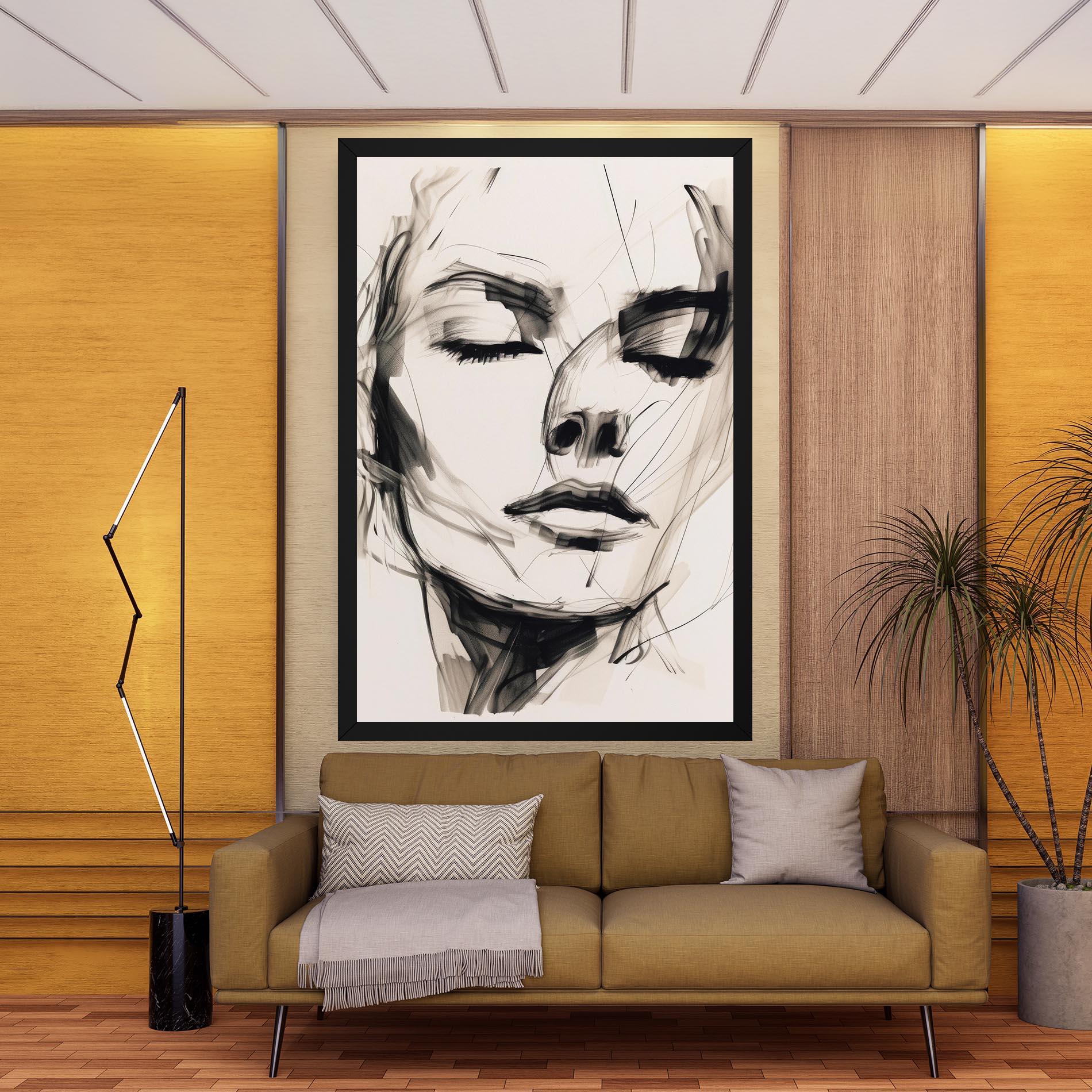 Tablou Canvas Continuous Line Woman mockup 9