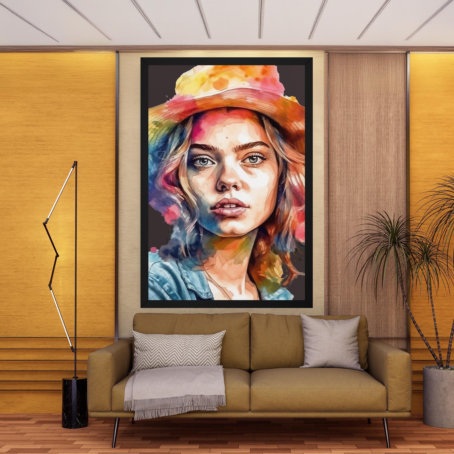 Tablou Canvas Hat Portrait Girl mockup 9