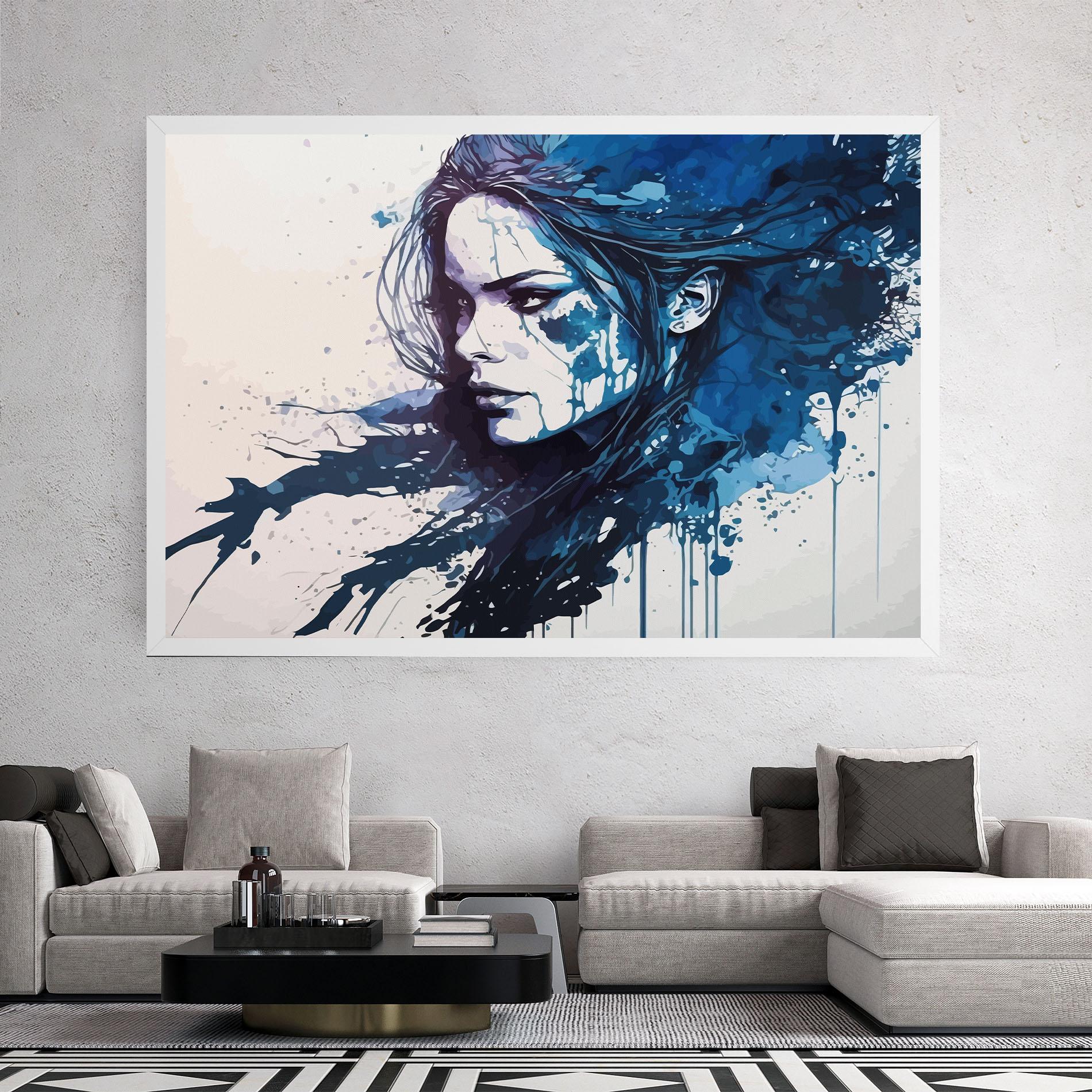 Tablou Canvas Blue Hair Portrait mockup 2