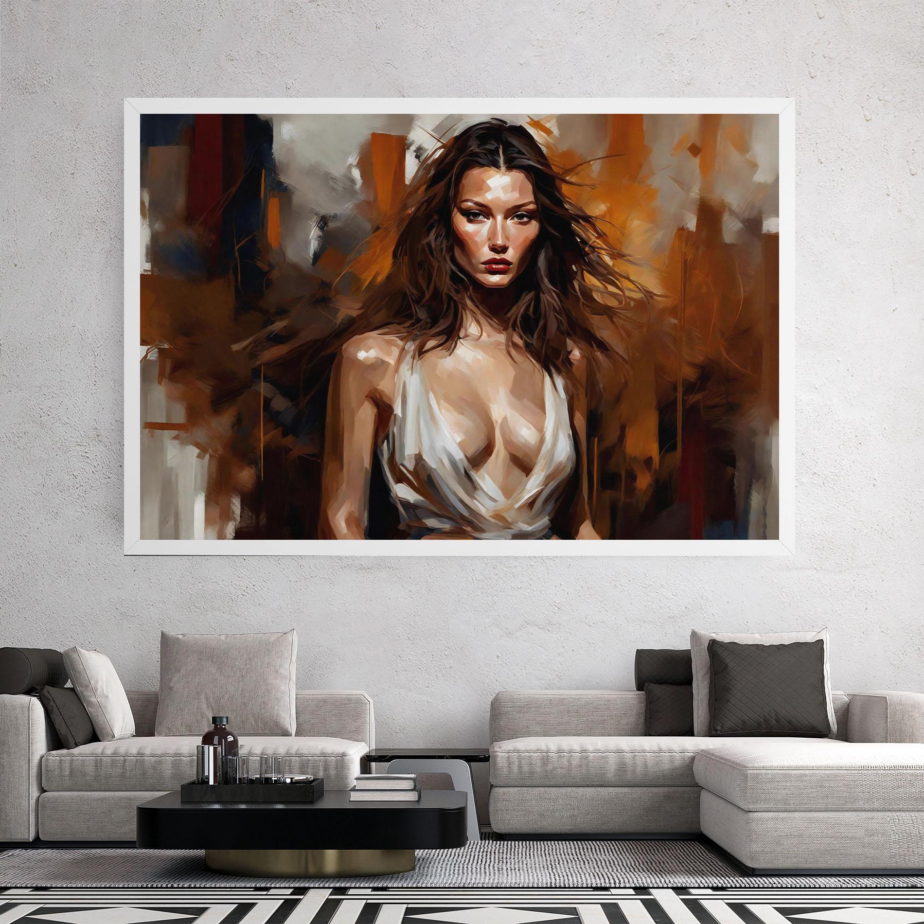 Tablou Canvas Long Brown Hair Woman mockup 2