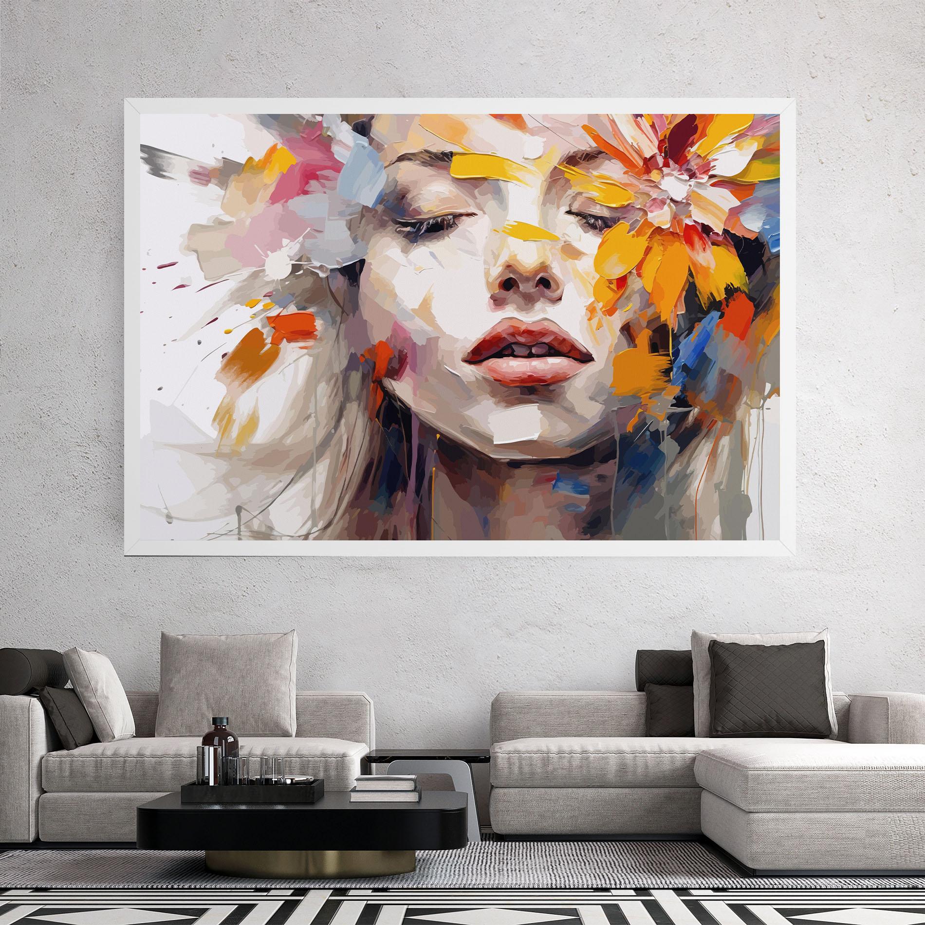 Tablou Canvas Oil Flower Portrait mockup 2