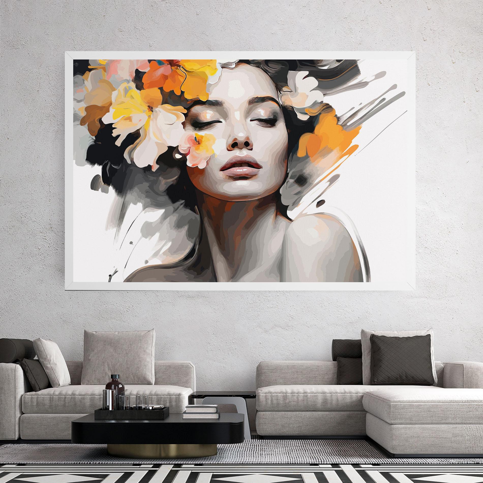 Tablou Canvas Yellow Flower Portrait mockup 2