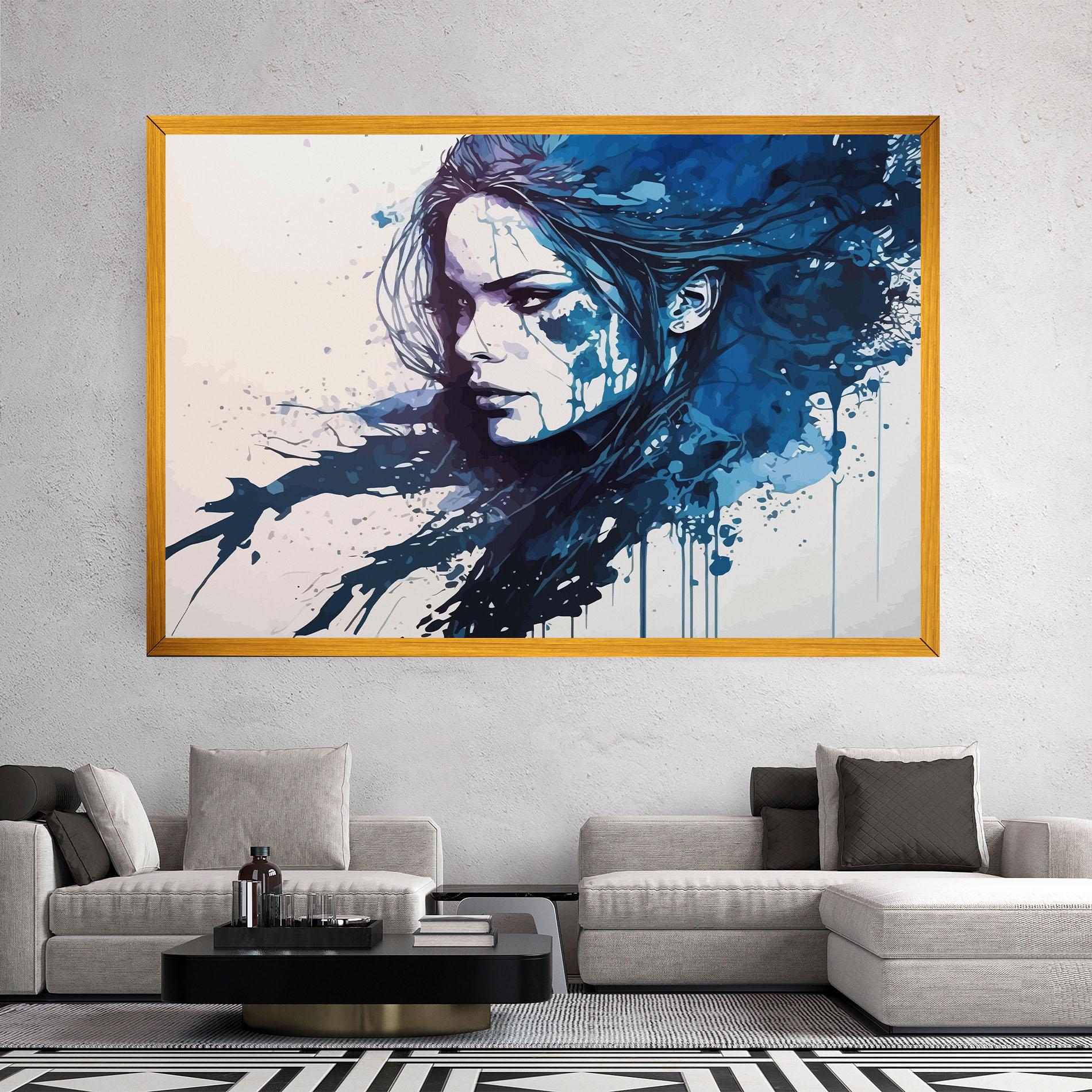 Tablou Canvas Blue Hair Portrait mockup 2