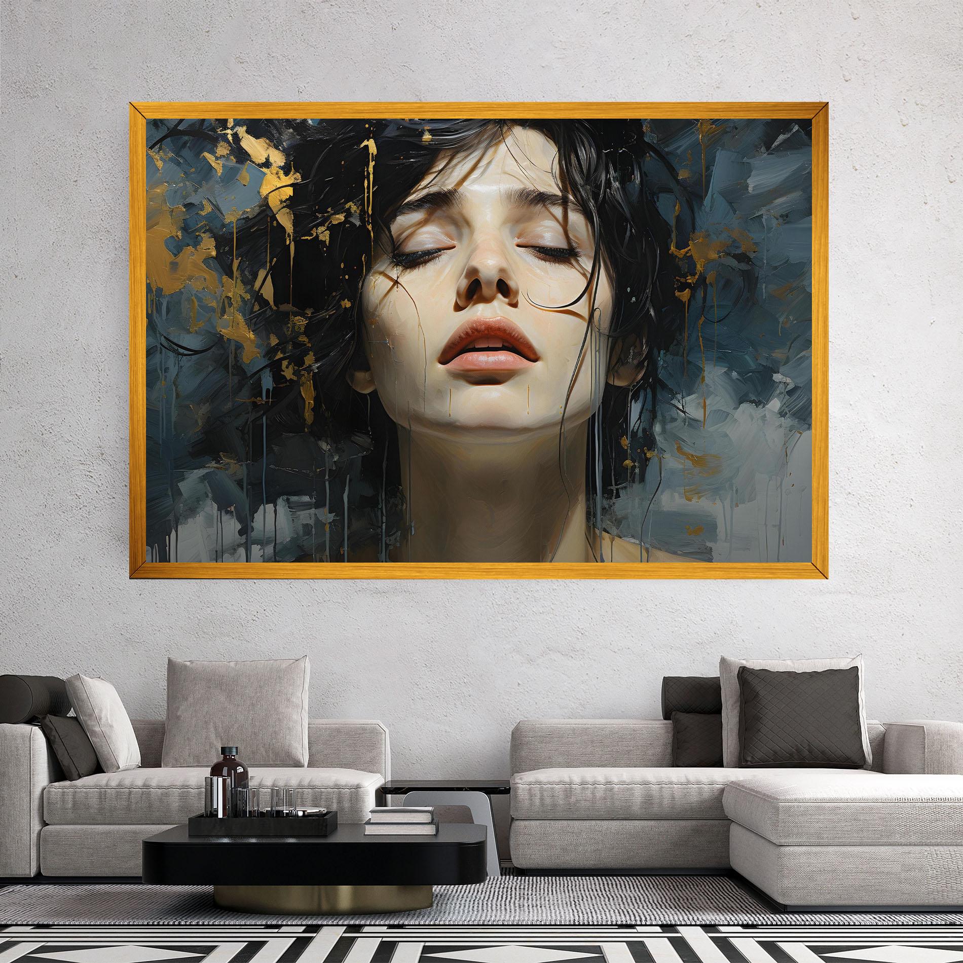 Tablou Canvas Closed Eyes Woman mockup 2