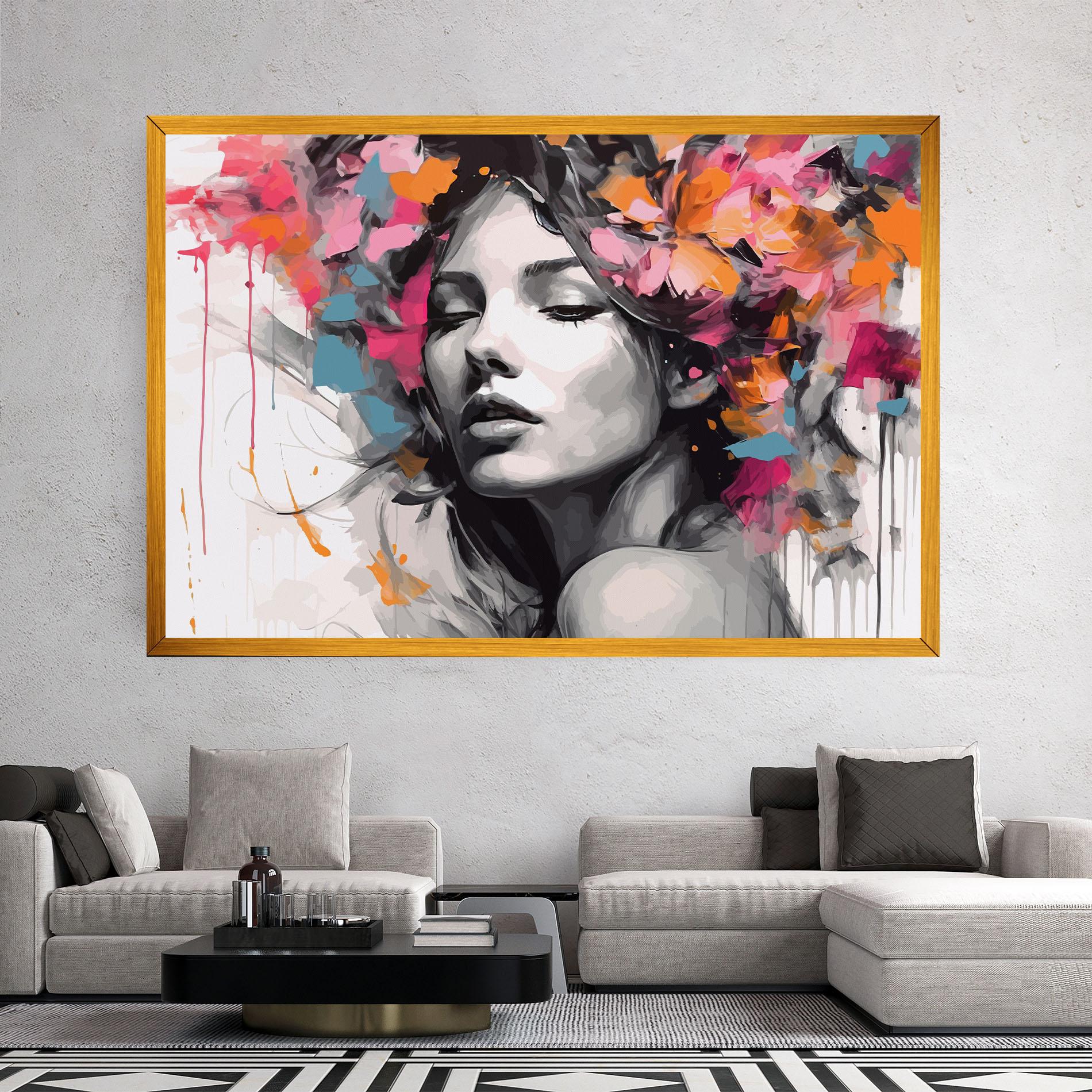 Tablou Canvas Colorful Flower Portrait mockup 2