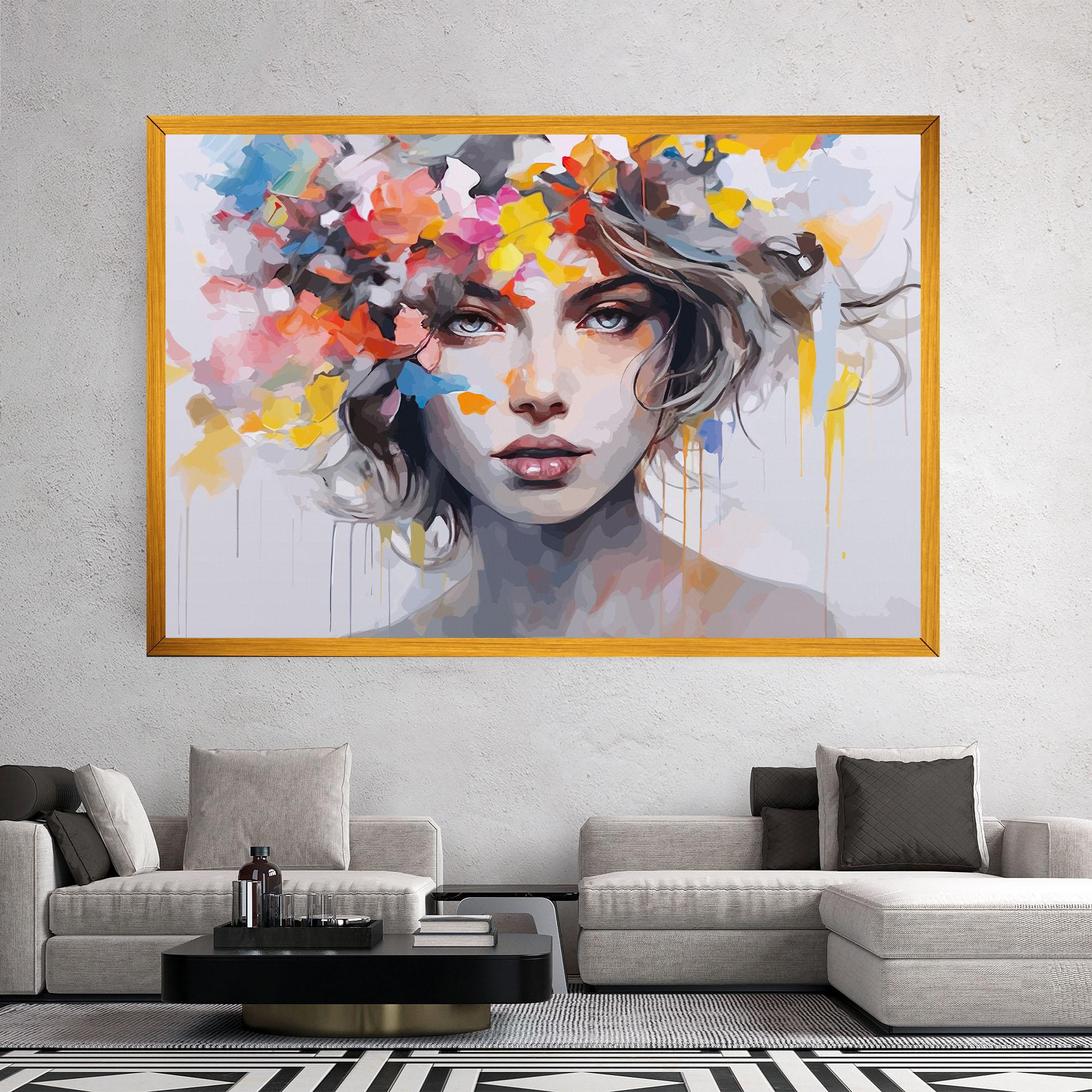 Tablou Canvas Colorful Hair Portrait mockup 2