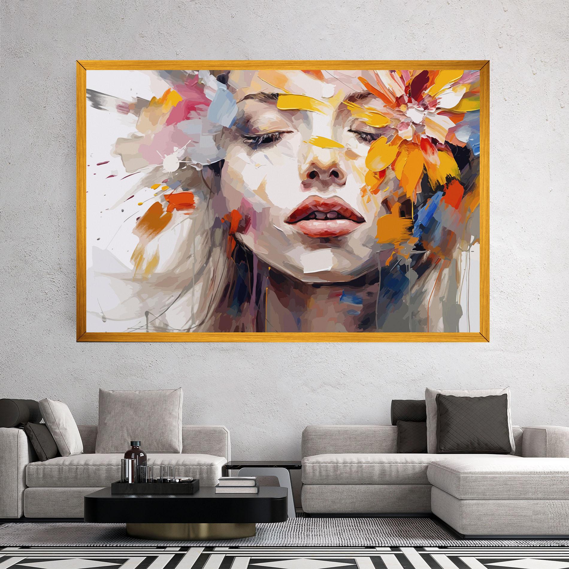 Tablou Canvas Oil Flower Portrait mockup 2