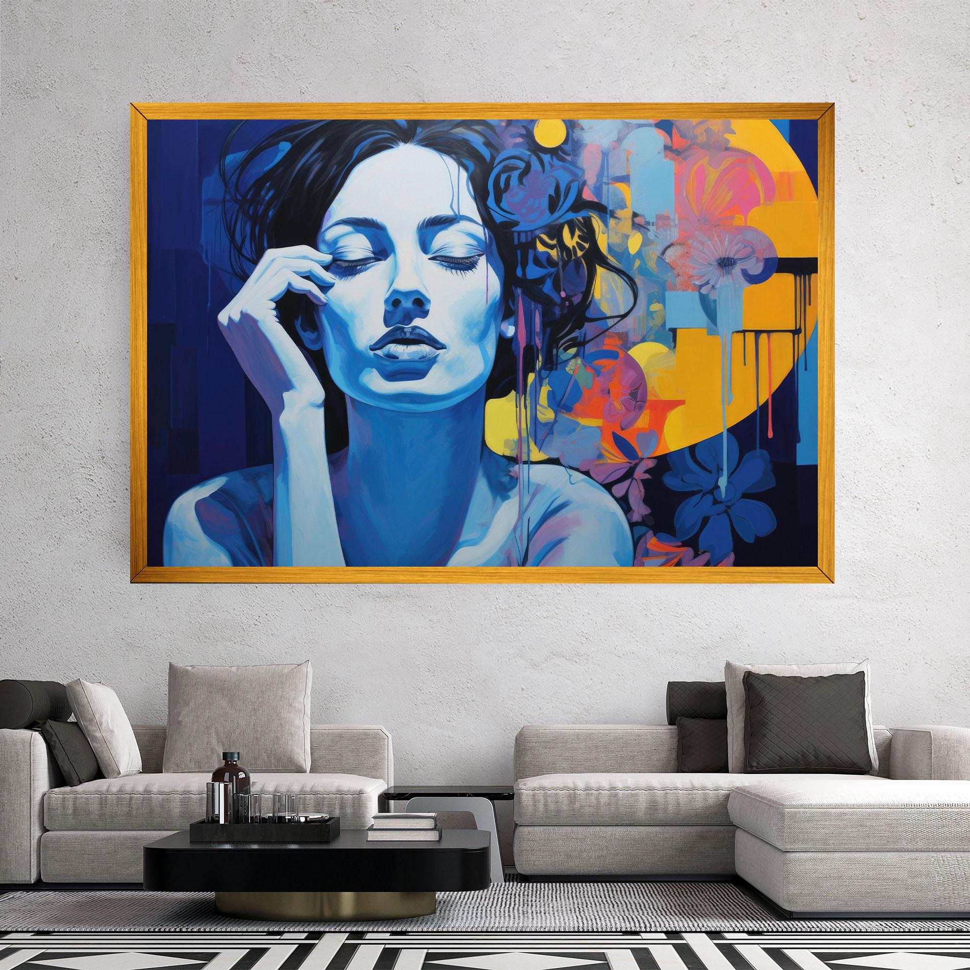 Tablou Canvas Photographic Blue Image mockup 2