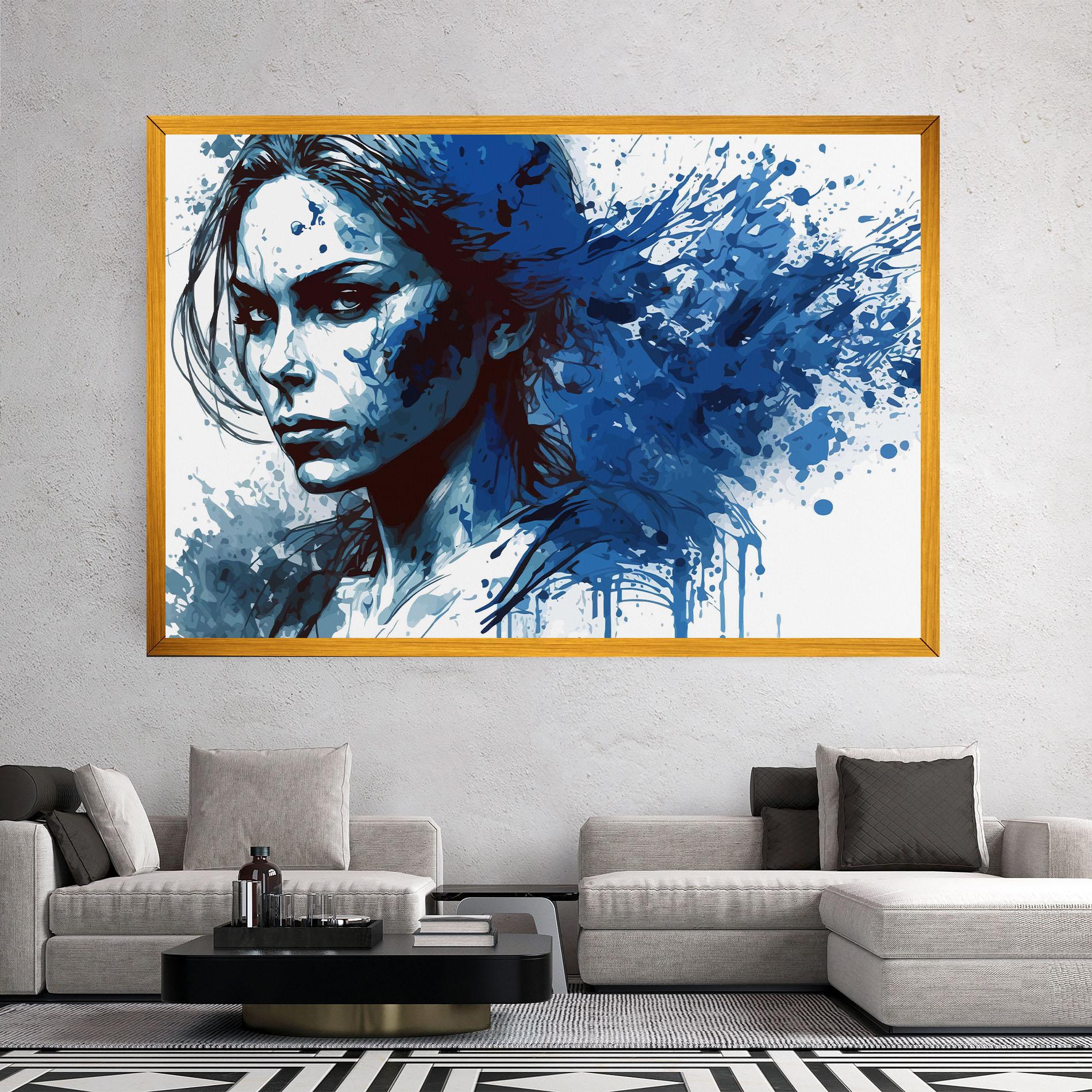 Tablou Canvas Portrait Blue Woman mockup 2