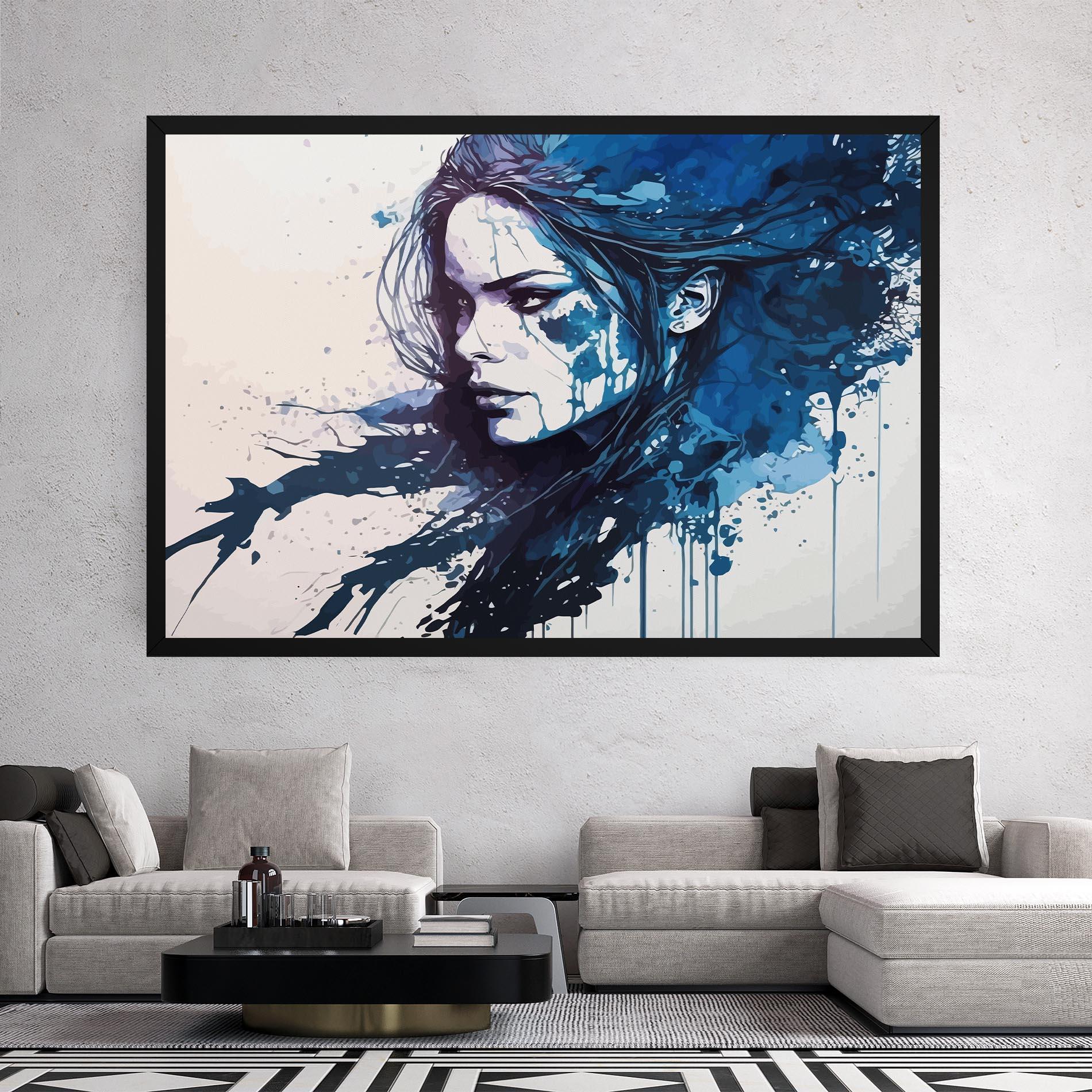 Tablou Canvas Blue Hair Portrait mockup 2