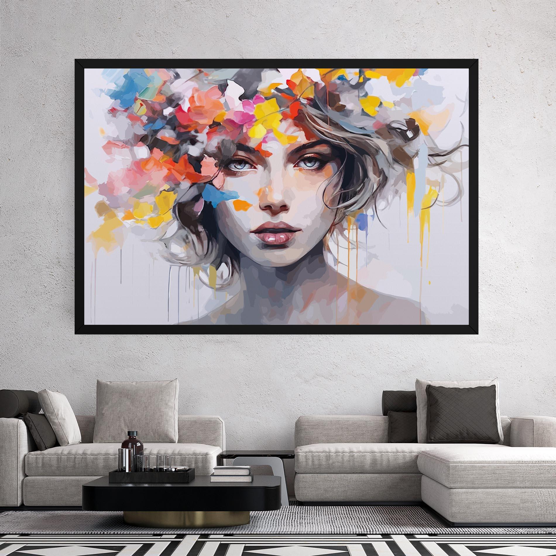 Tablou Canvas Colorful Hair Portrait mockup 2