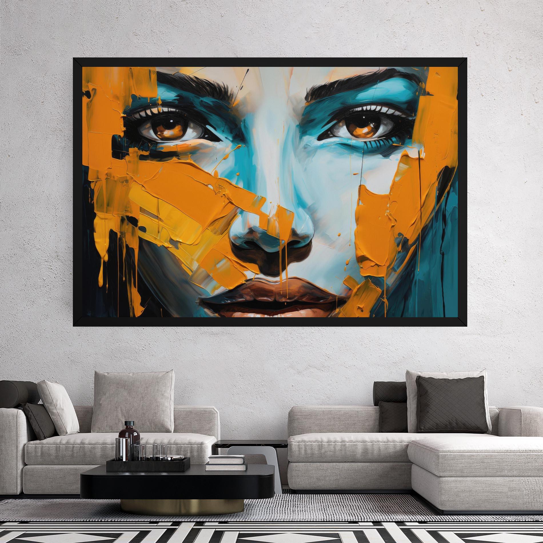 Tablou Canvas Orange Paint Portrait mockup 2