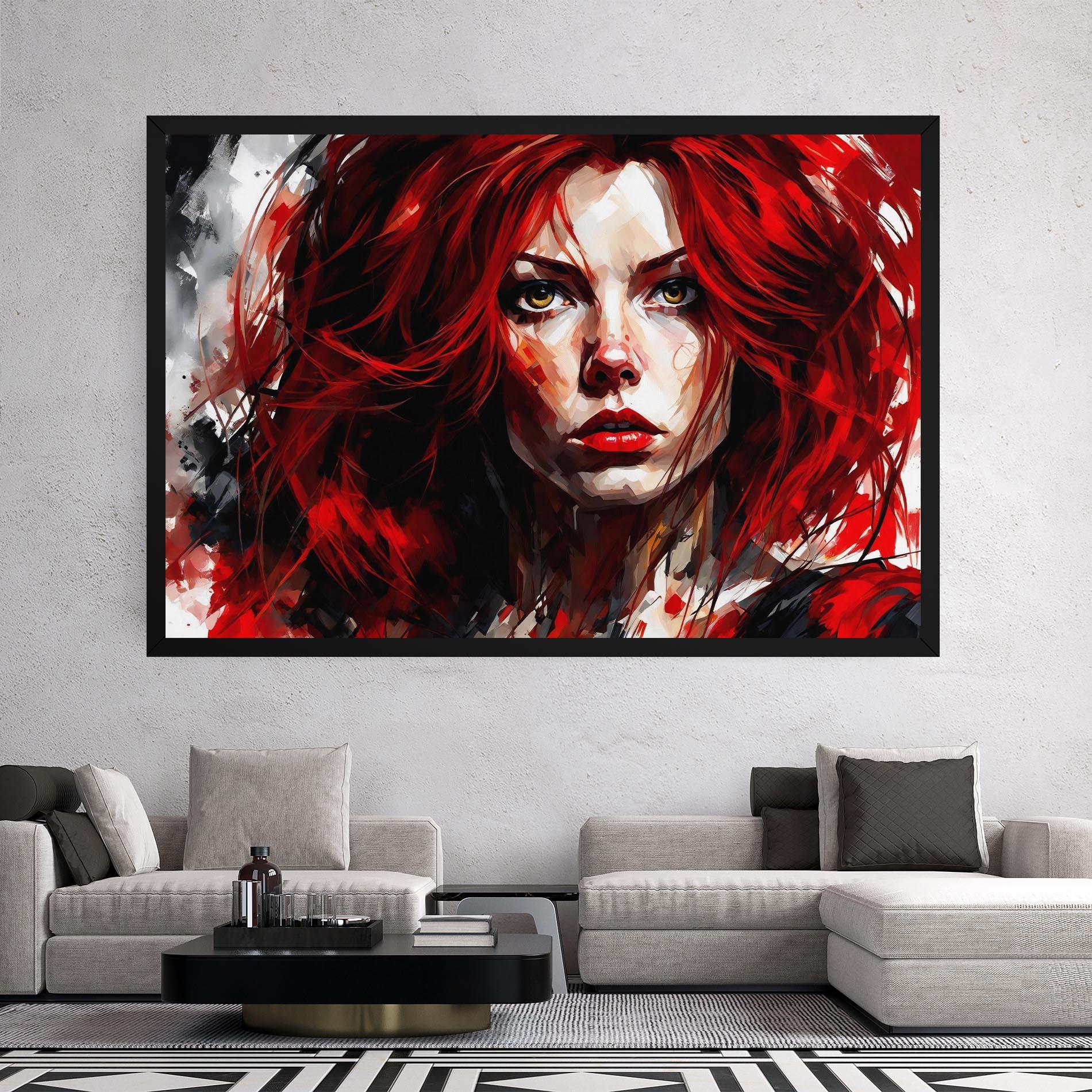 Tablou Canvas Red Hair Smoky Eyes mockup 2